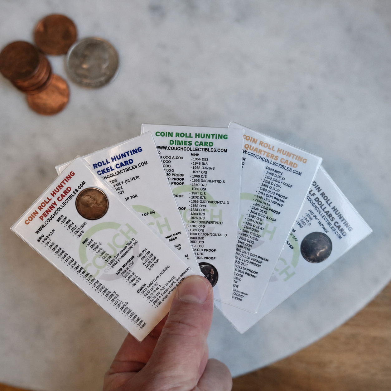 New Coin Roll Hunting Cards Laminated 2.6 New Coin Roll Hunting Cards Laminated 2.6