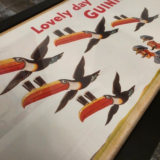 Vintage Guinness Beer Toucan Art Print Framed Lovely Day For A Guinness 21.5x11