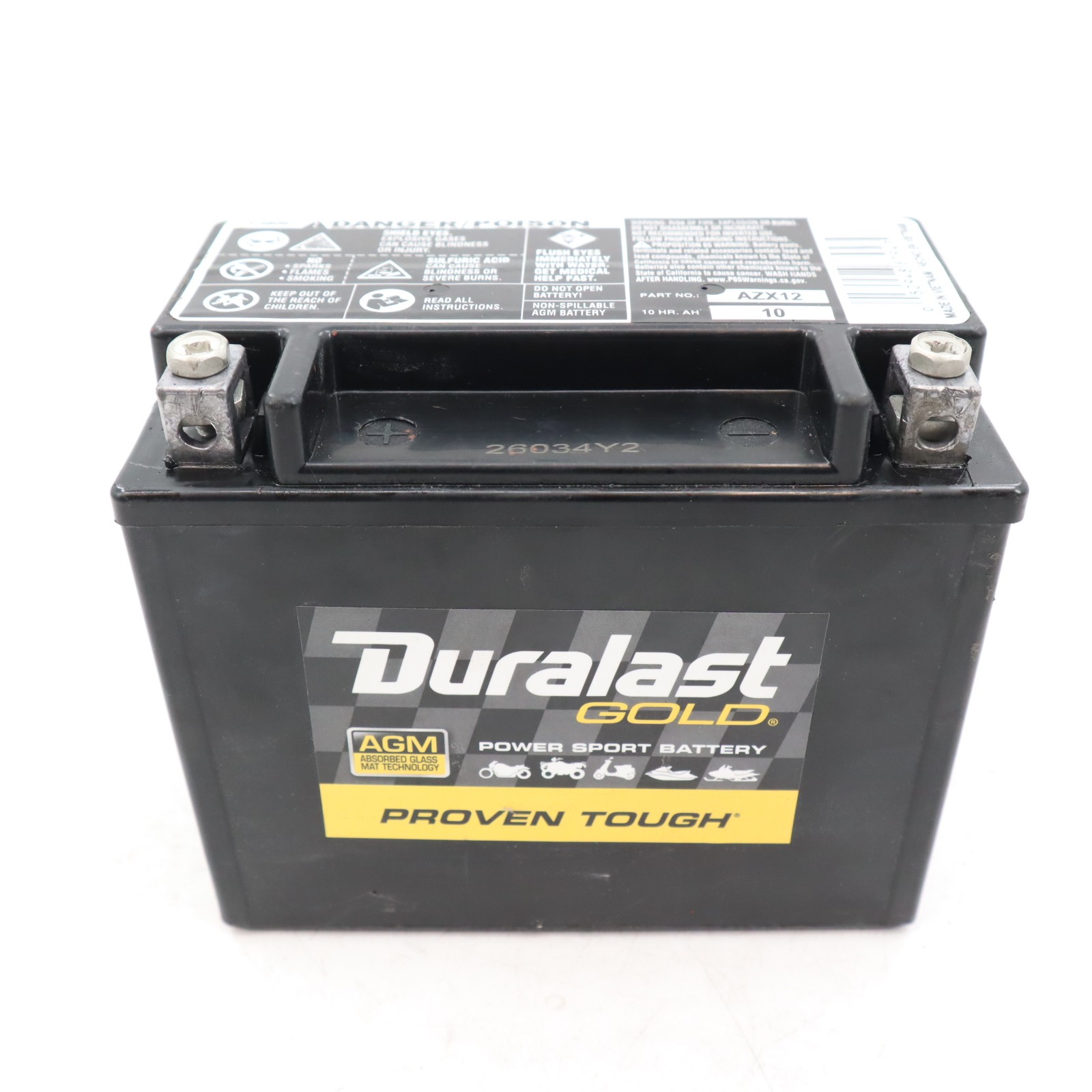 01-04 2001 2004 Suzuki Gsxr 1000 Duralast Gold AZX12 Battery E22