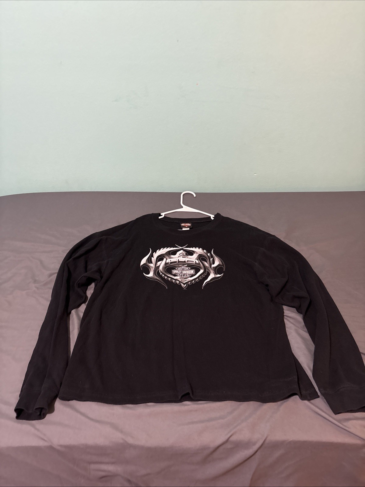 Vintage Harley Davidson Thunder Deluxe Shirt XL Long Sleeve Black Lightning 90s Vintage Harley Davidson Thunder Deluxe Shirt XL Long Sleeve Black Lightning 90s