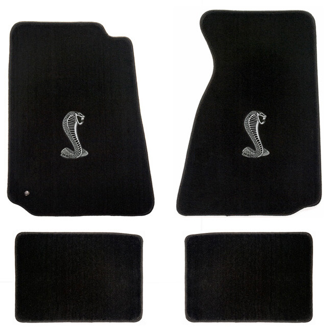 NEW 1994 - 2004 Ford Mustang Black Floor mats with COBRA Snake Set of 4 Carpet