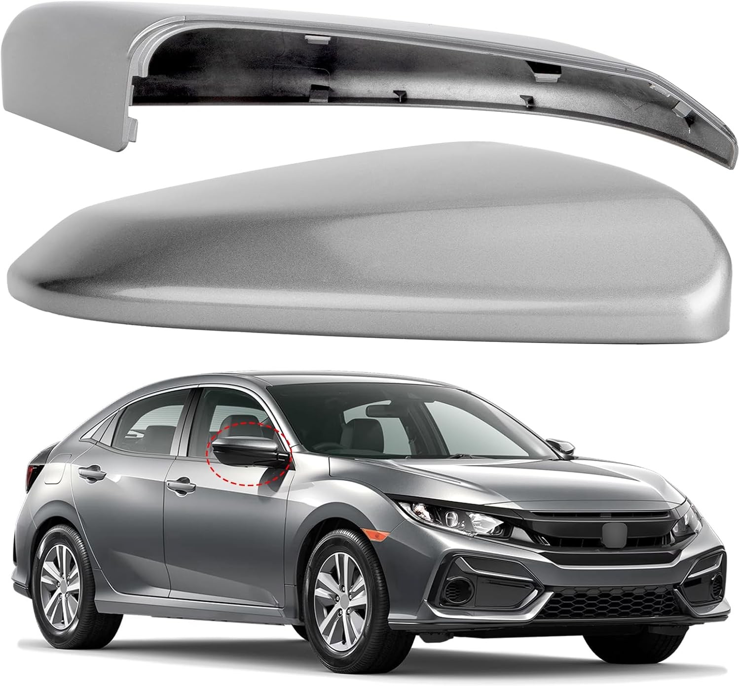 Passenger Side Mirror Cover Replacement for Honda Civic 2016-2021, Insight 2019- Passenger Side Mirror Cover Replacement for Honda Civic 2016-2021, Insight 2019-