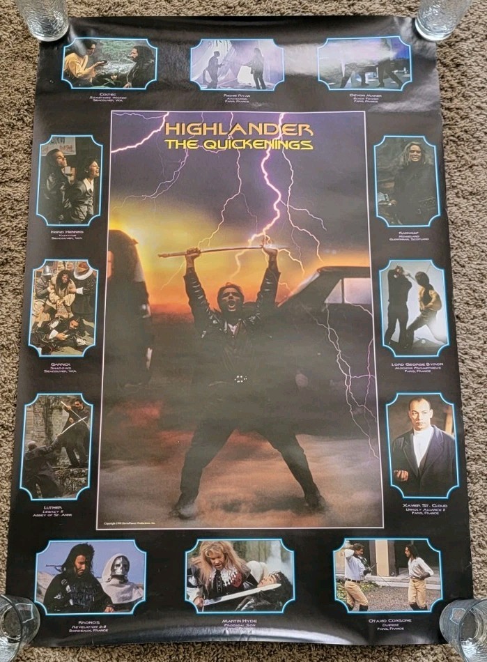Vintage Official 1996 Highlander The Quickenings TV Series Poster 36\ Vintage Official 1996 Highlander The Quickenings TV Series Poster 36\