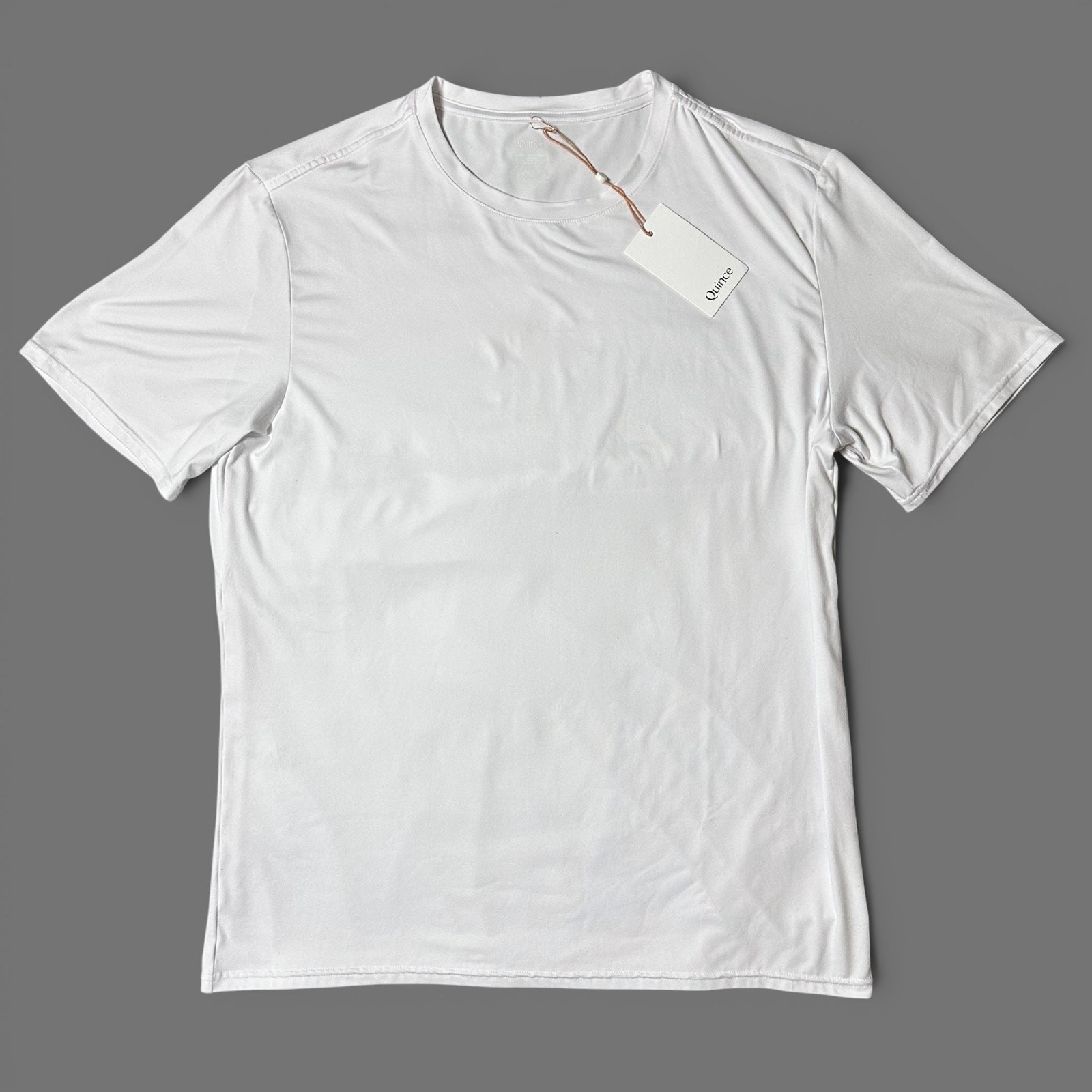 Quince Flowknit Breeze Performance Tee Mens Sz L White Wicking T-Shirt NWT