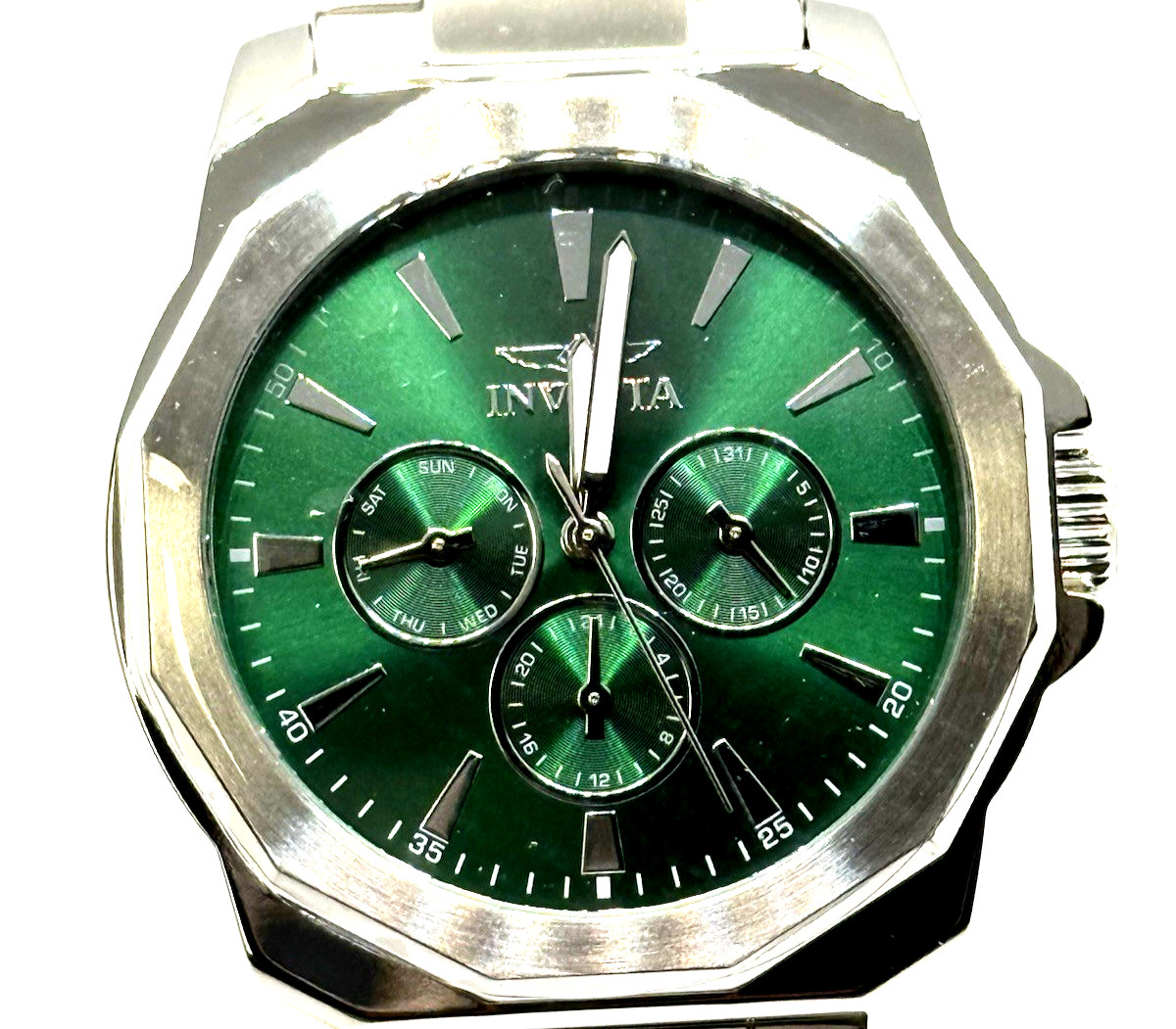 Invicta Speedway Multifunction 46844 42mm Steel Green Dial Chronograph New
