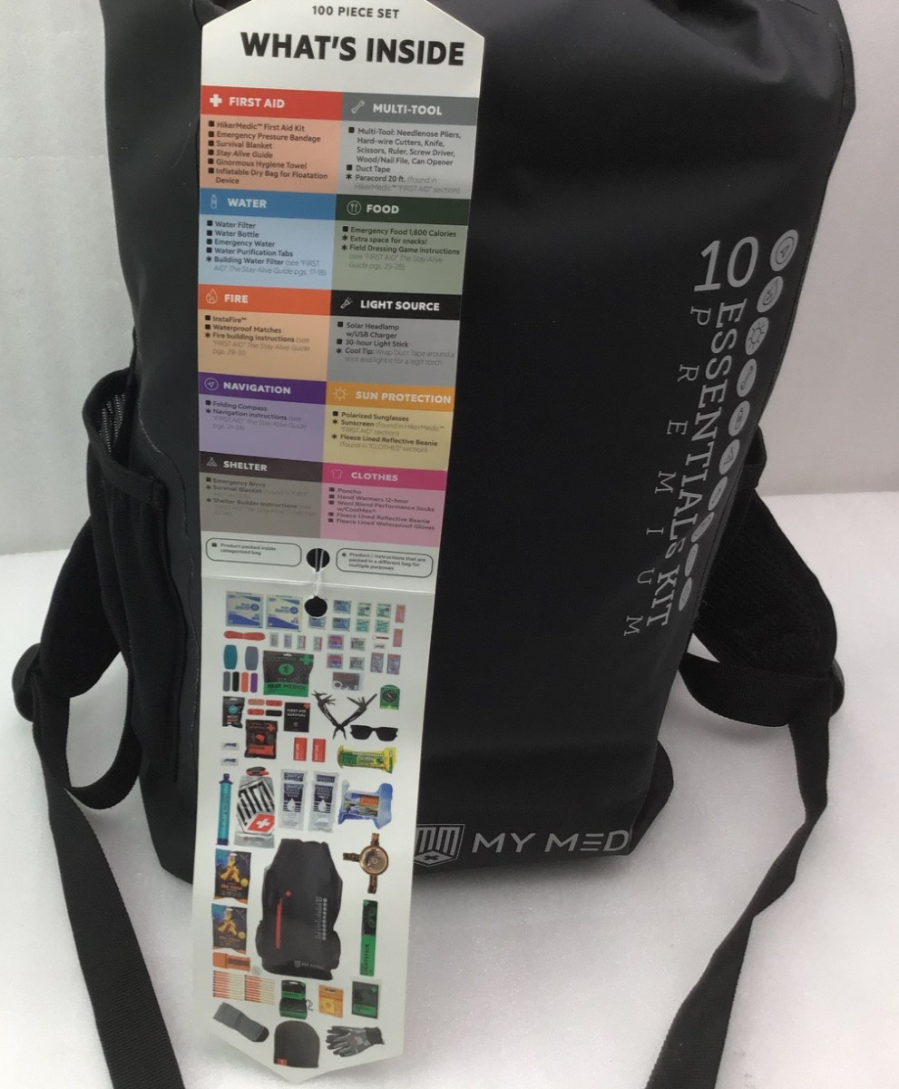 MY MEDIC Essentials Wilderness Survivall Kit 100 Piece First Aid Multi Tool Wate