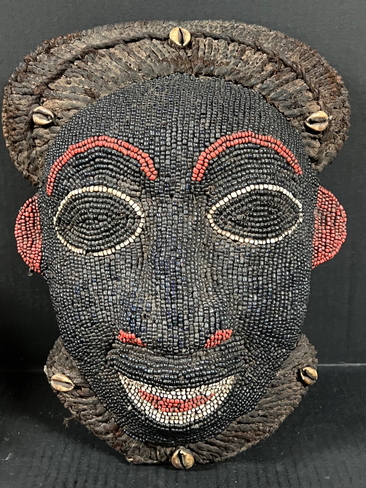African Tribal Art Bamileke Beaded Mask 15\
