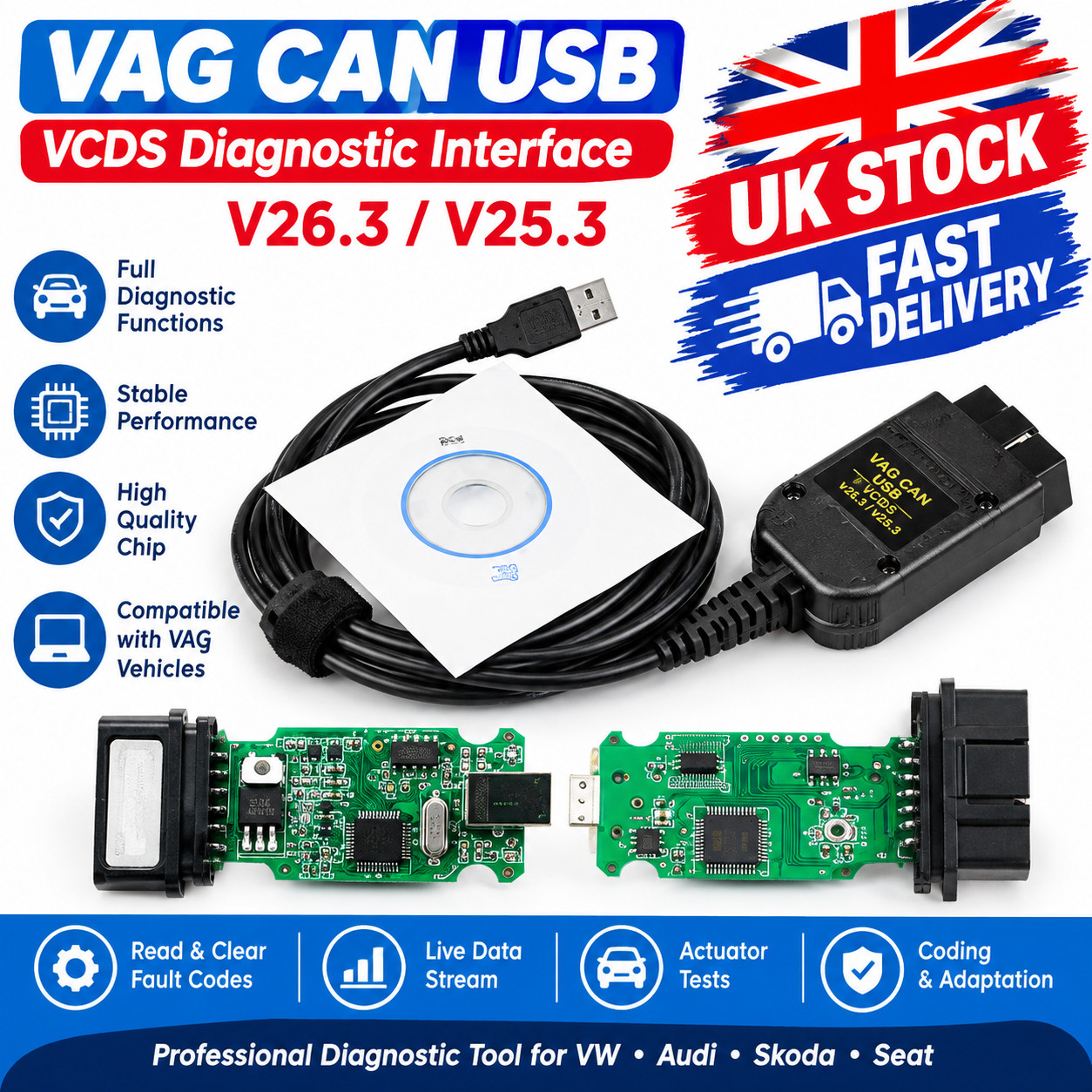 2026 V26.3 VAGCOM VAG CAN HEX V2 Diagnostic Interface for VW Audi Skoda Seat-UK 2026 V26.3 VAGCOM VAG CAN HEX V2 Diagnostic Interface for VW Audi Skoda Seat-UK