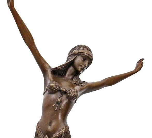 Bronze Sculpture Woman Statue Dancer Marble Art Deco Lady Palmyra Ballerina Gift