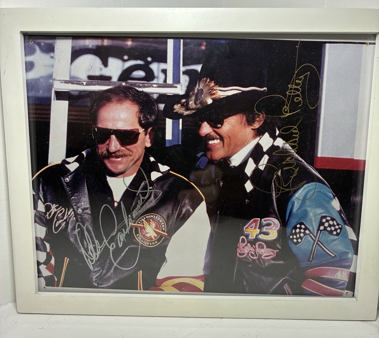 Autograph 10x8 Photo Dale Earnhardt Sr Richard Petty Autograph 10x8 Photo Dale Earnhardt Sr Richard Petty