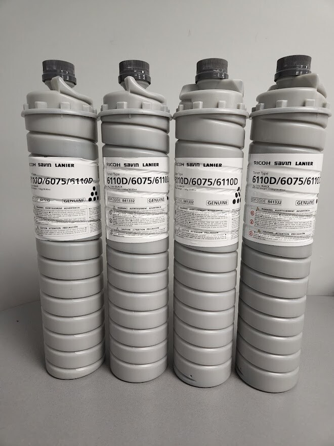 Ricoh 841332 type 6110D Black Toner Cartridge Lot of 4 Ricoh 841332 type 6110D Black Toner Cartridge Lot of 4