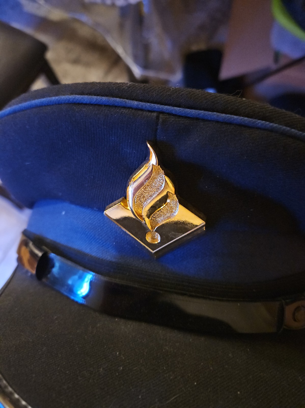 Vintage Dutch Police Officer Visor Cap Hat Netherlands Uniform Badge Intendance Vintage Dutch Police Officer Visor Cap Hat Netherlands Uniform Badge Intendance