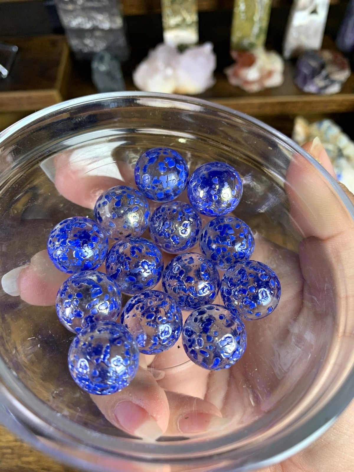 13pc vintage Vacor stardust confetti marbles. 15mm