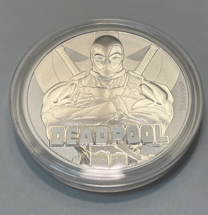 2018 Tuvalu Marvel Deadpool 1oz Silver Coin In Capsule