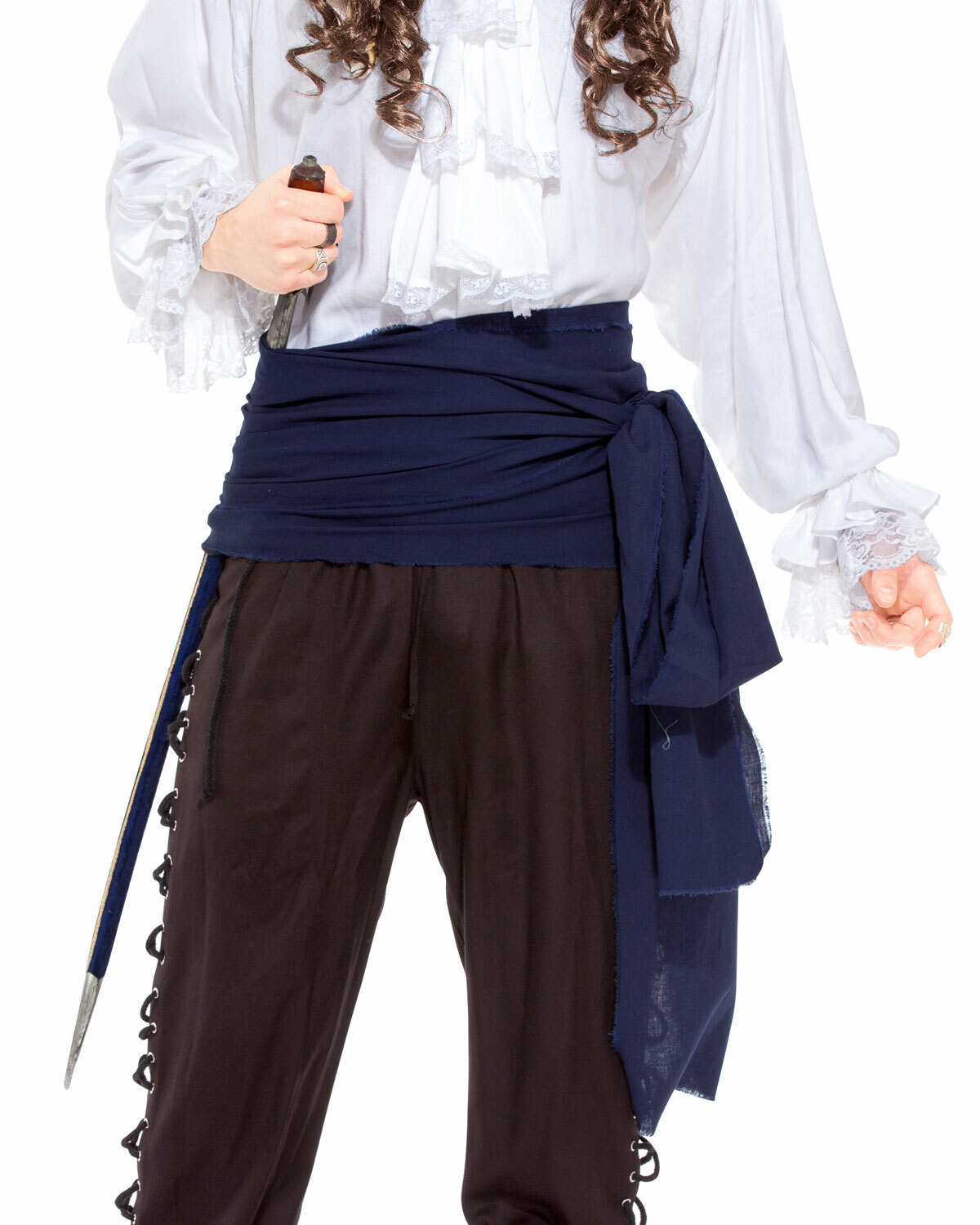 ThePirateDressing Pirate Medieval Renaissance Linen Large Sash [Navy]