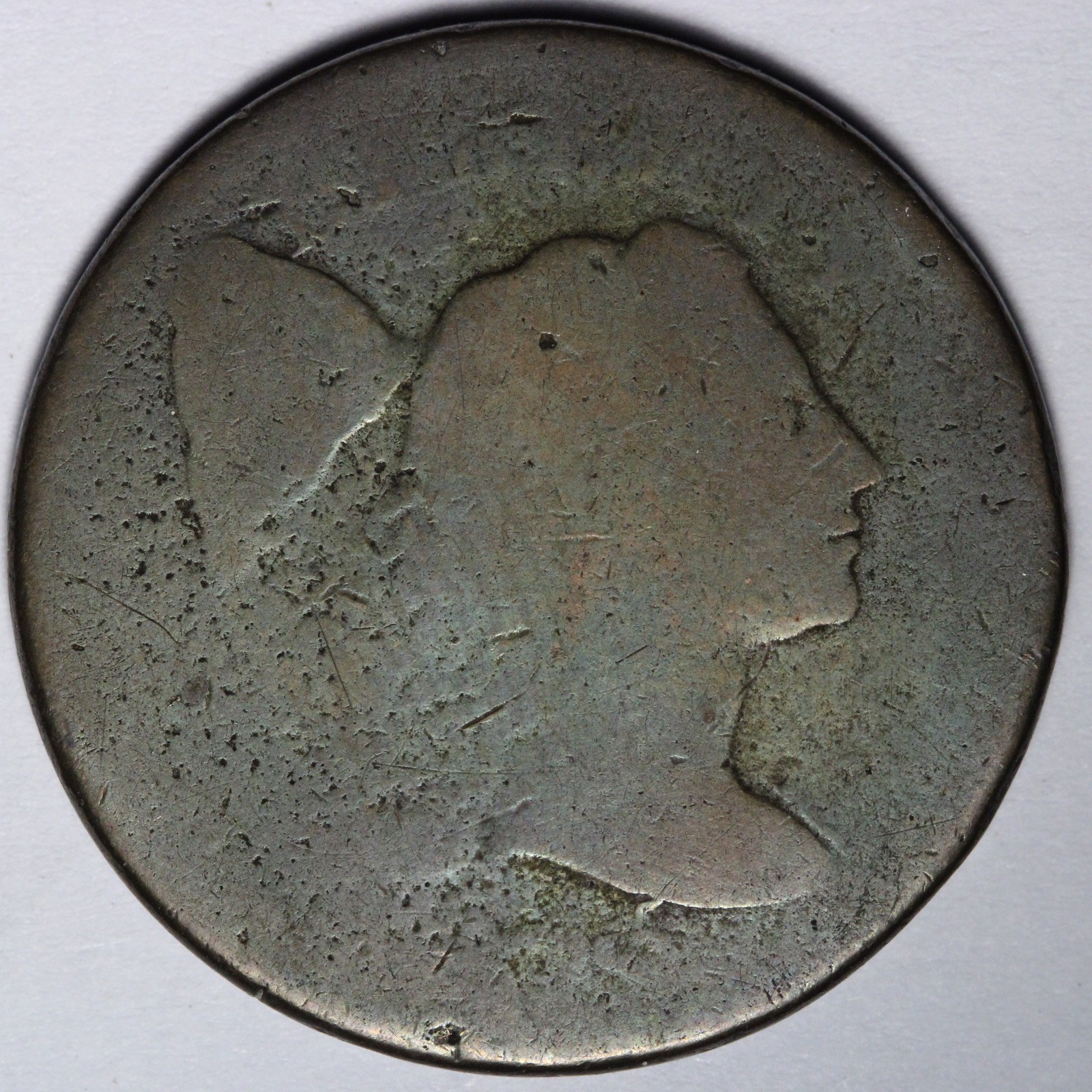 1795 Flowing Hair Large Cent POOR E106 RJSLM