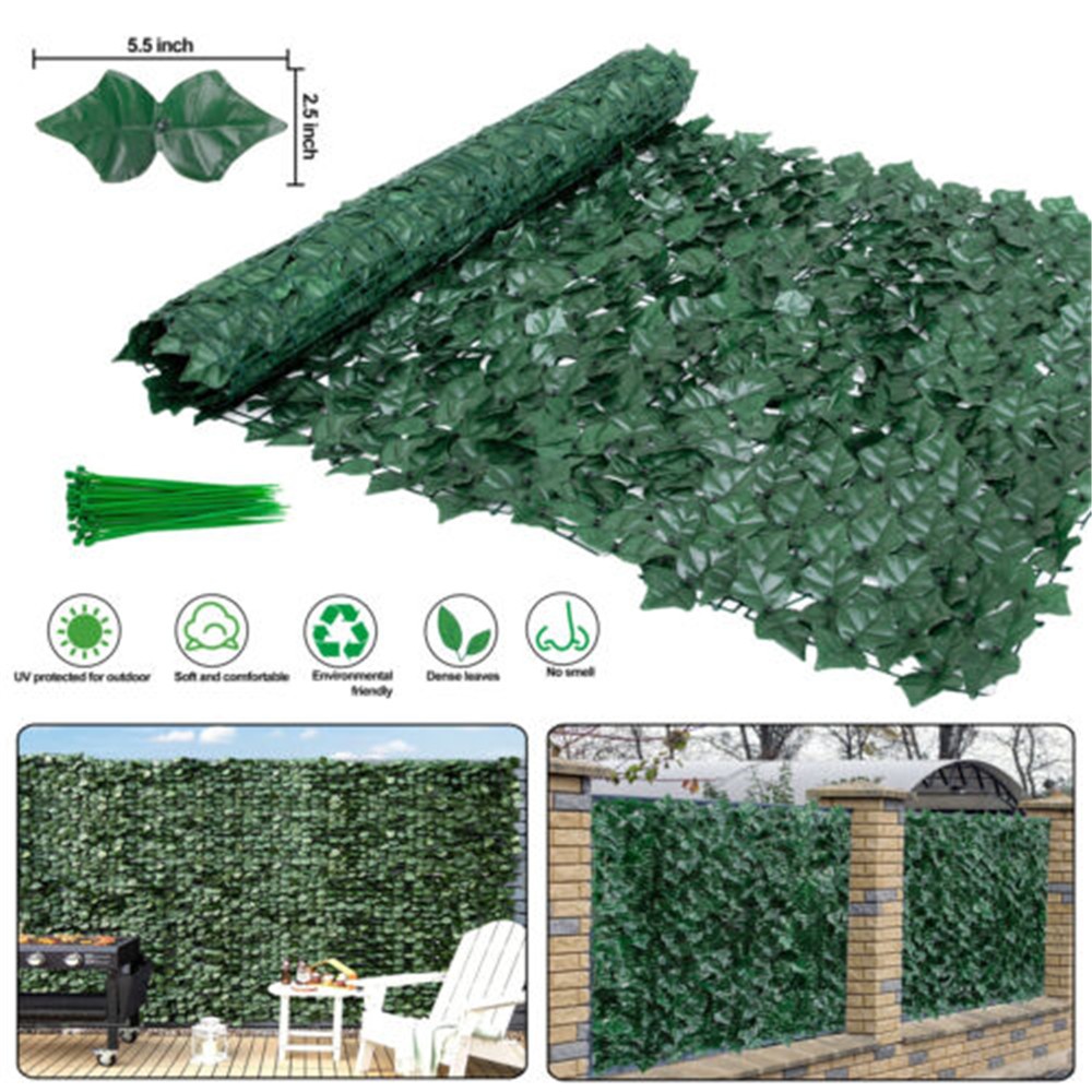 Faux Fake Ivy Privacy Fence Screen Artificial Leaves Hedge Panel Garden Decor