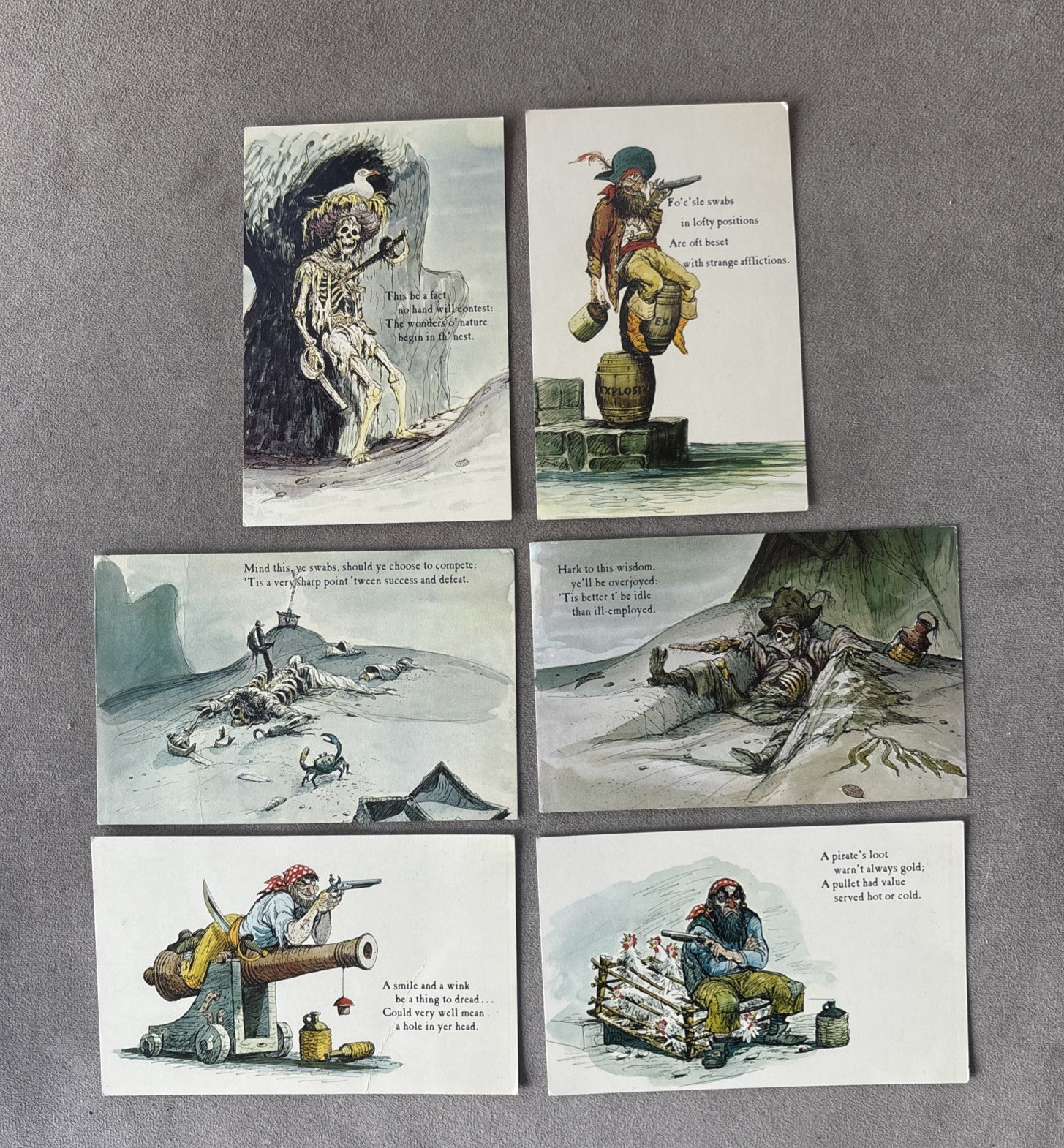 VTG DISNEYLAND SET OF 6 MARC DAVIS PIRATES OF THE CARIBBEAN POSTCARDS VTG DISNEYLAND SET OF 6 MARC DAVIS PIRATES OF THE CARIBBEAN POSTCARDS