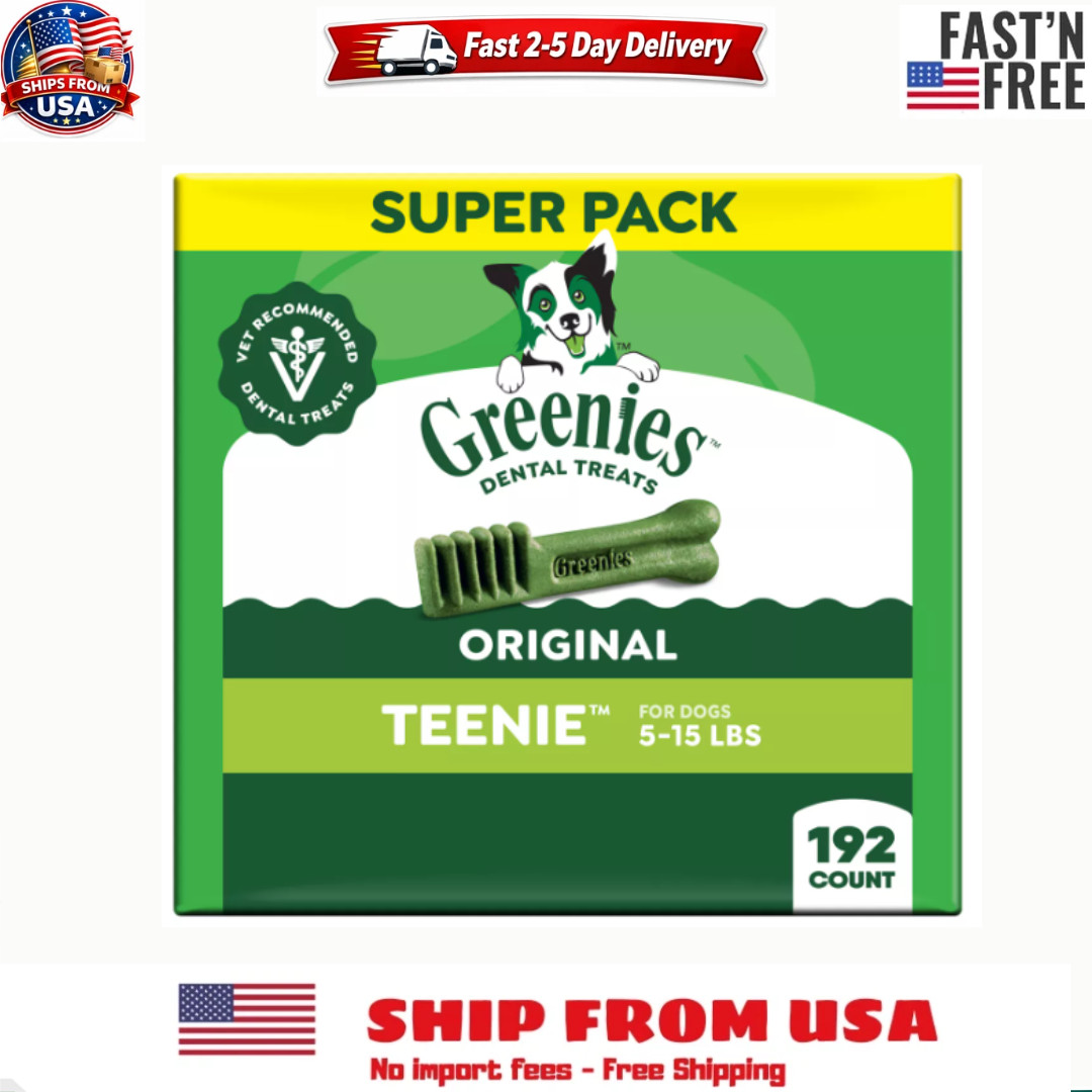 Greenies Original Teenie Dental Dog Treats, 54 oz. Pack 192 Treats Greenies Original Teenie Dental Dog Treats, 54 oz. Pack 192 Treats