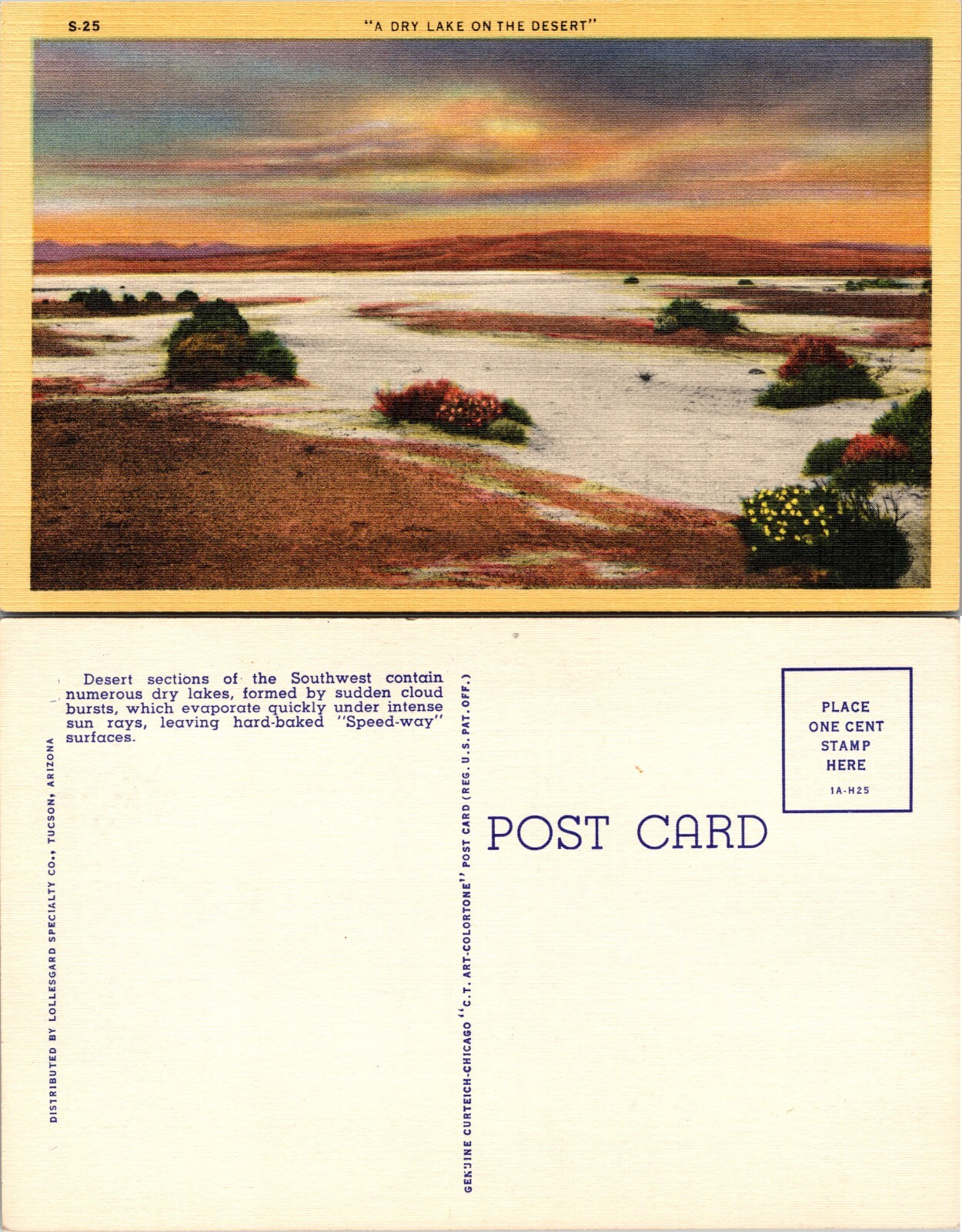 Dry Lake on the Desert Southwest Postcard