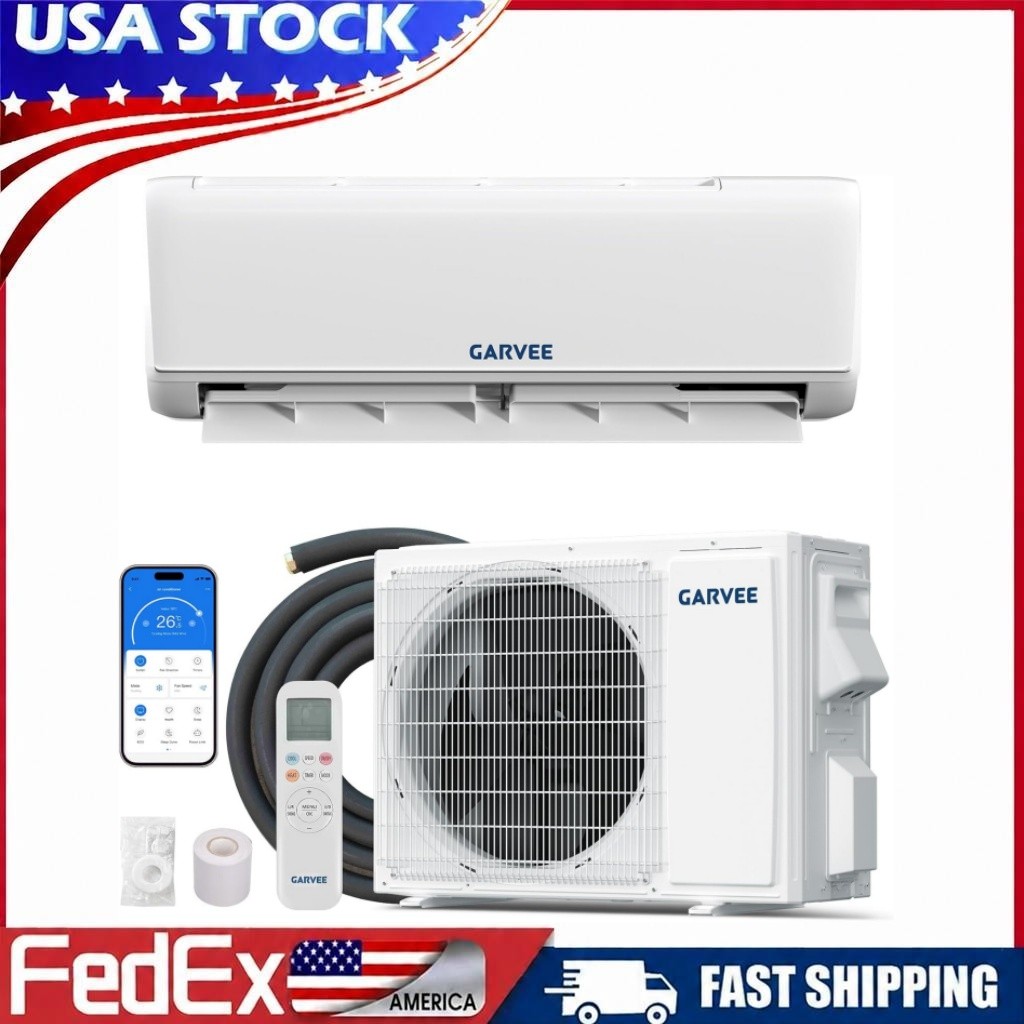 Garvee 9000 BTU Mini Split AC/Heating System 17 SEER2 Ductless Air Conditioner