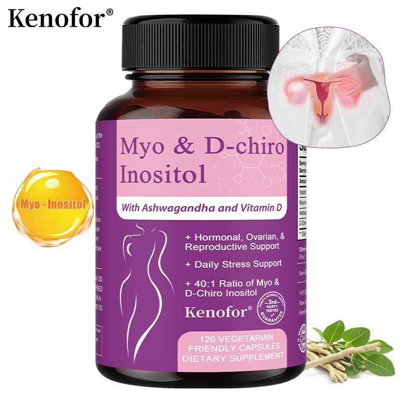Myo-Inositol D-Chiro Inositol Supplement Hormonal Balance Support 120 Capsules Myo-Inositol D-Chiro Inositol Supplement Hormonal Balance Support 120 Capsules