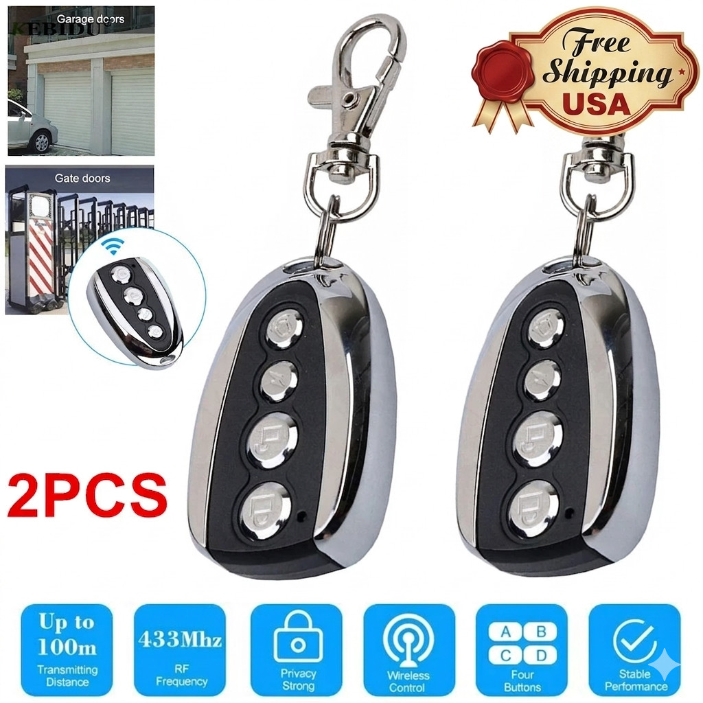 2 Remote Control Backup Key Sliding Gate Opener Automatic Operator 433.92MHz US 2 Remote Control Backup Key Sliding Gate Opener Automatic Operator 433.92MHz US