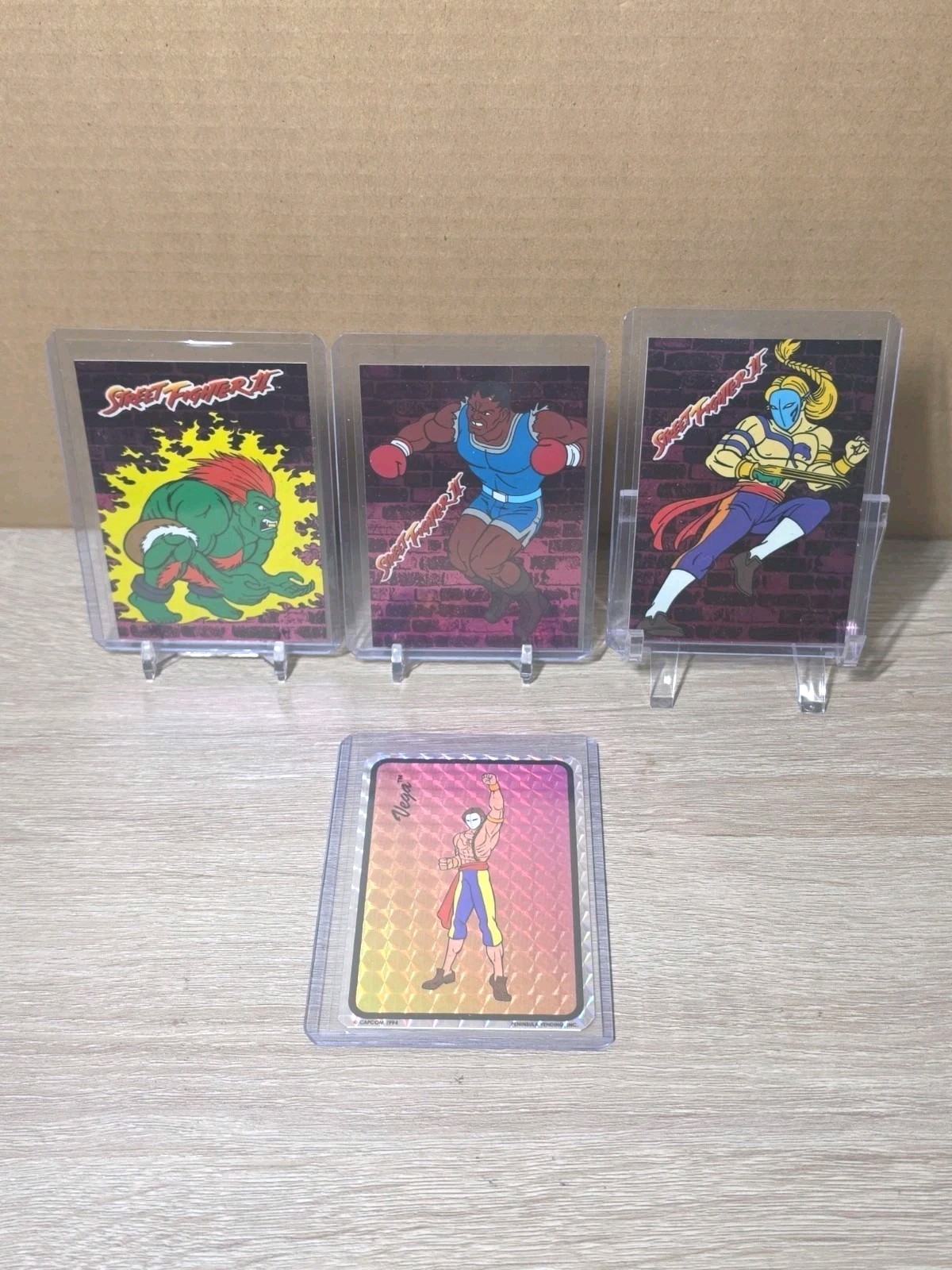 1993 Street Fighter II Foil Chase Cards VEGA BALROG BLANKA + 1994 VAGA STICKER 1993 Street Fighter II Foil Chase Cards VEGA BALROG BLANKA + 1994 VAGA STICKER