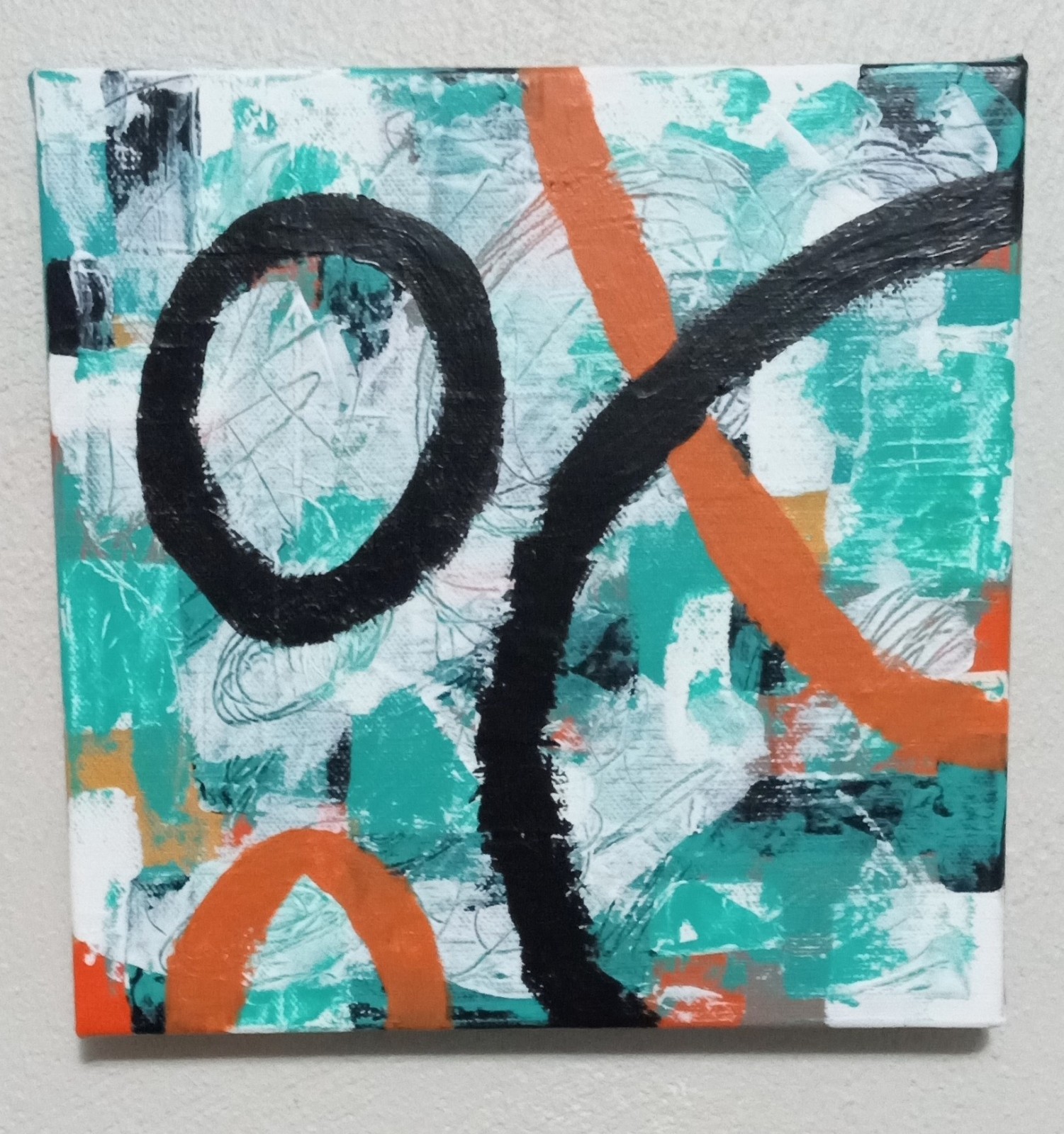 Original Abstract Acrylic Painting on an 8x8 Stretched Canvas Modern Art Original Abstract Acrylic Painting on an 8x8 Stretched Canvas Modern Art