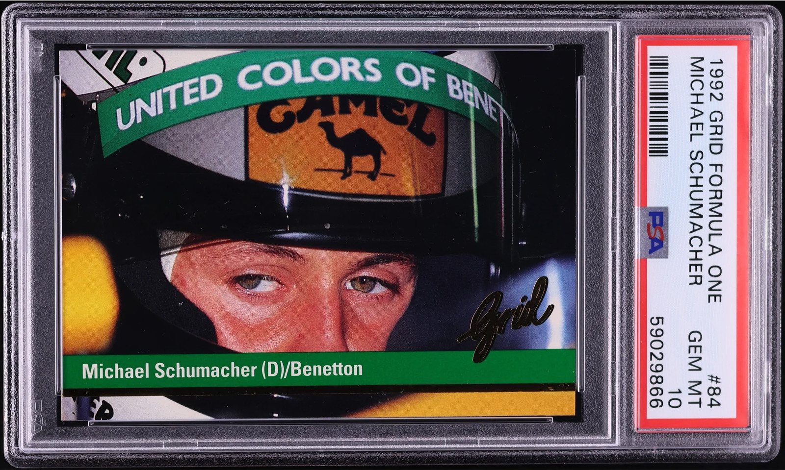 MICHAEL SCHUMACHER 1992 Grid Formula One ROOKIE #84 PSA 10. MICHAEL SCHUMACHER 1992 Grid Formula One ROOKIE #84 PSA 10.