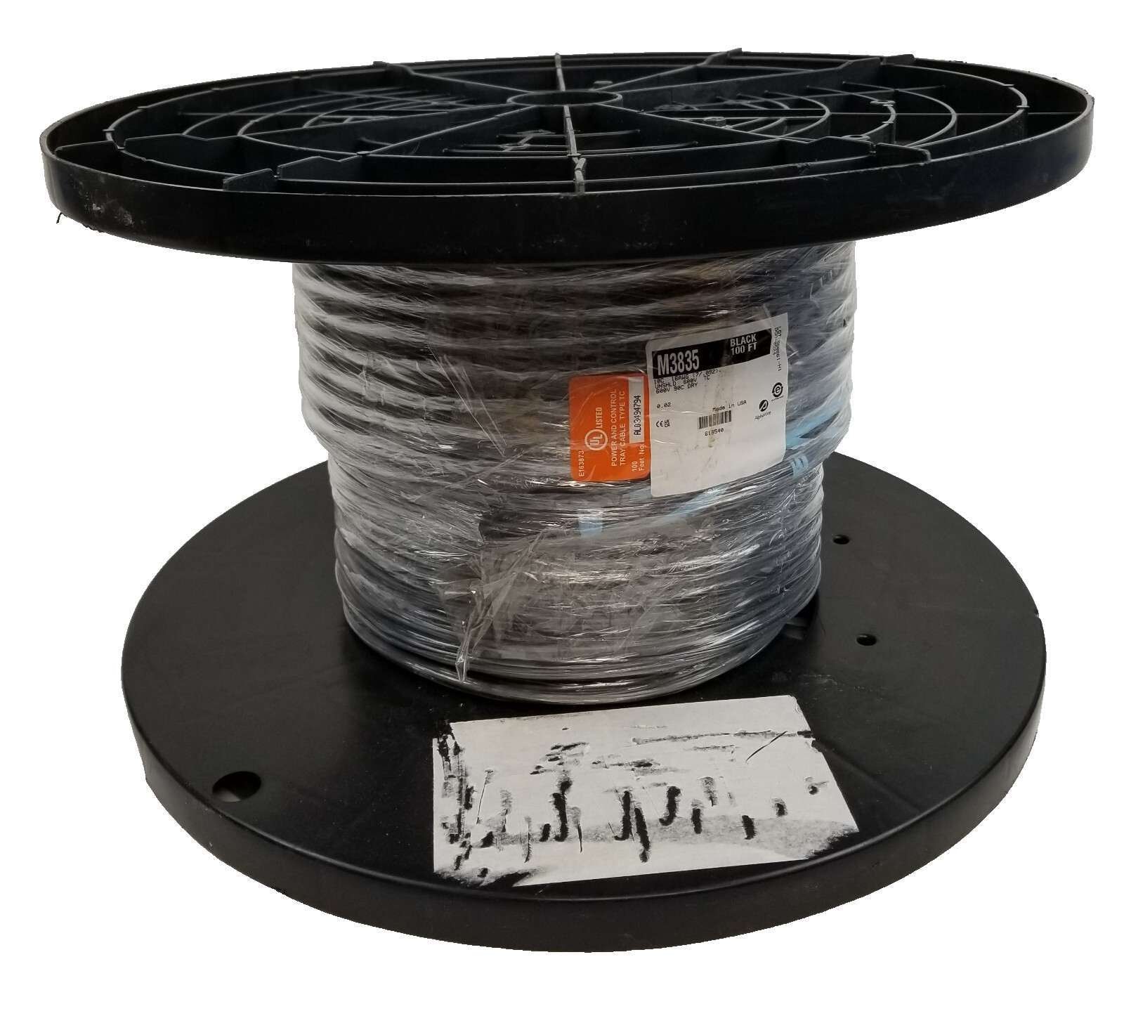 100ft Alpha M3835 BK005 Multi-Conductor CABLE 10 Conductor 16AWG BLACK 600V NEW