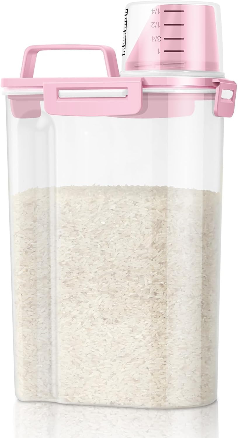 Tbmax Rice Storage Container 5 Lbs, Small Airtight Dry Food Container for Flour