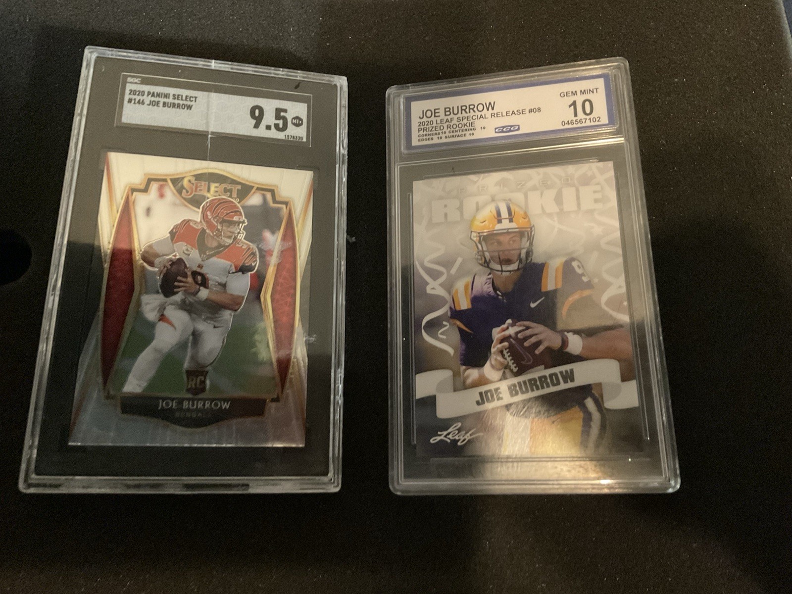 Joe Burrow RC 2 SLAB PACK 2020 PANINI SELECT #146 + 2020 LEAF SP. RELEASE #08 Joe Burrow RC 2 SLAB PACK 2020 PANINI SELECT #146 + 2020 LEAF SP. RELEASE #08