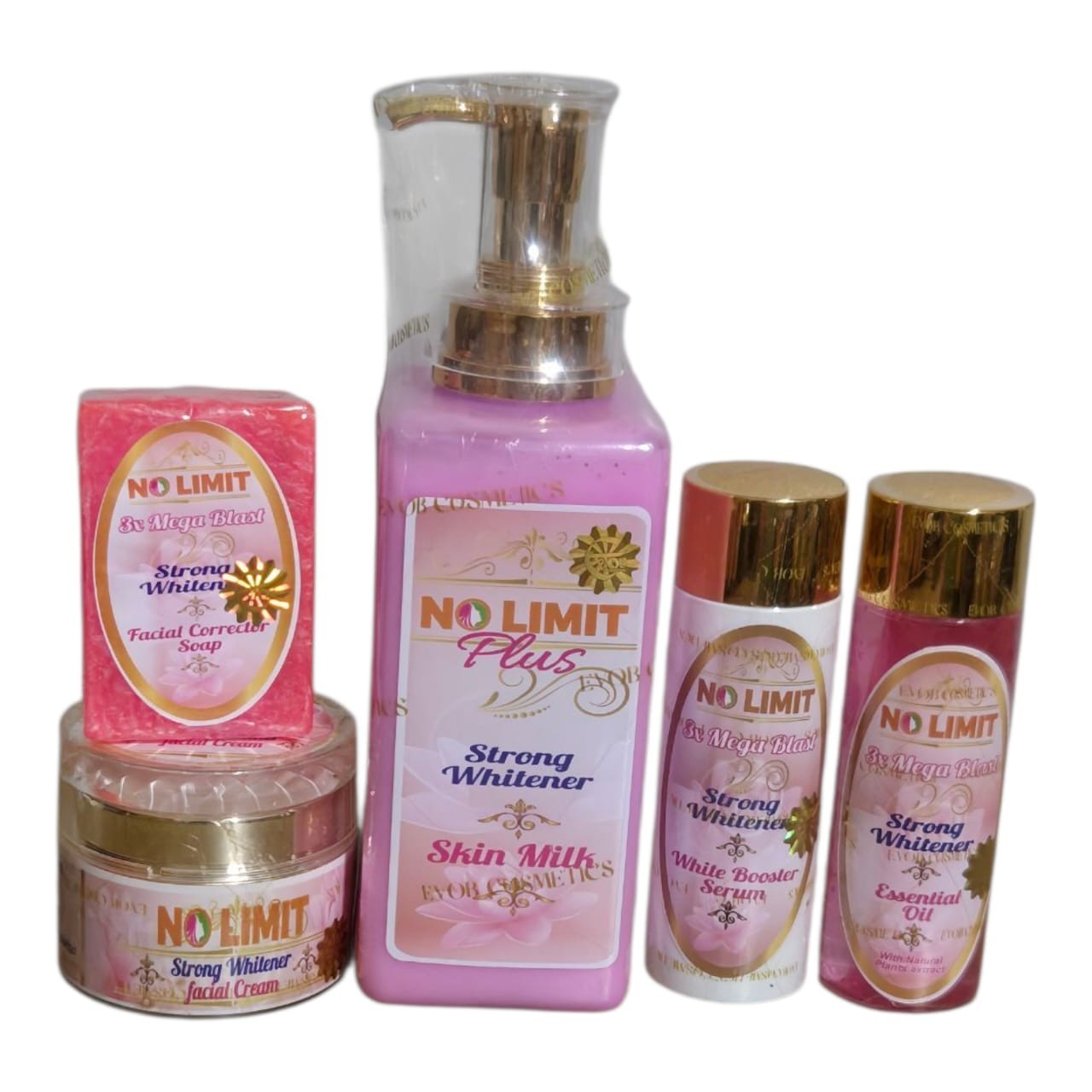 No Limit Plus Lotion, Serum, Essential Oil, Face Cream & Face Bar 5pcs No Limit Plus Lotion, Serum, Essential Oil, Face Cream & Face Bar 5pcs