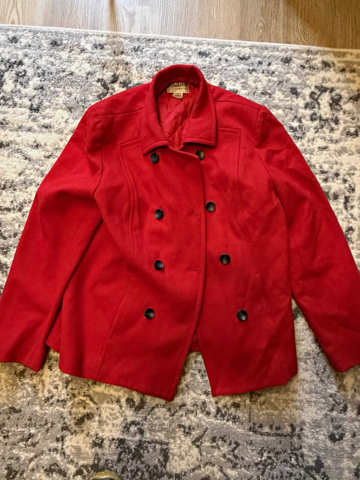 Vintage Pendleton 100% Virgin Wool Peacoat Red Made in USA Womens M Vintage Pendleton 100% Virgin Wool Peacoat Red Made in USA Womens M