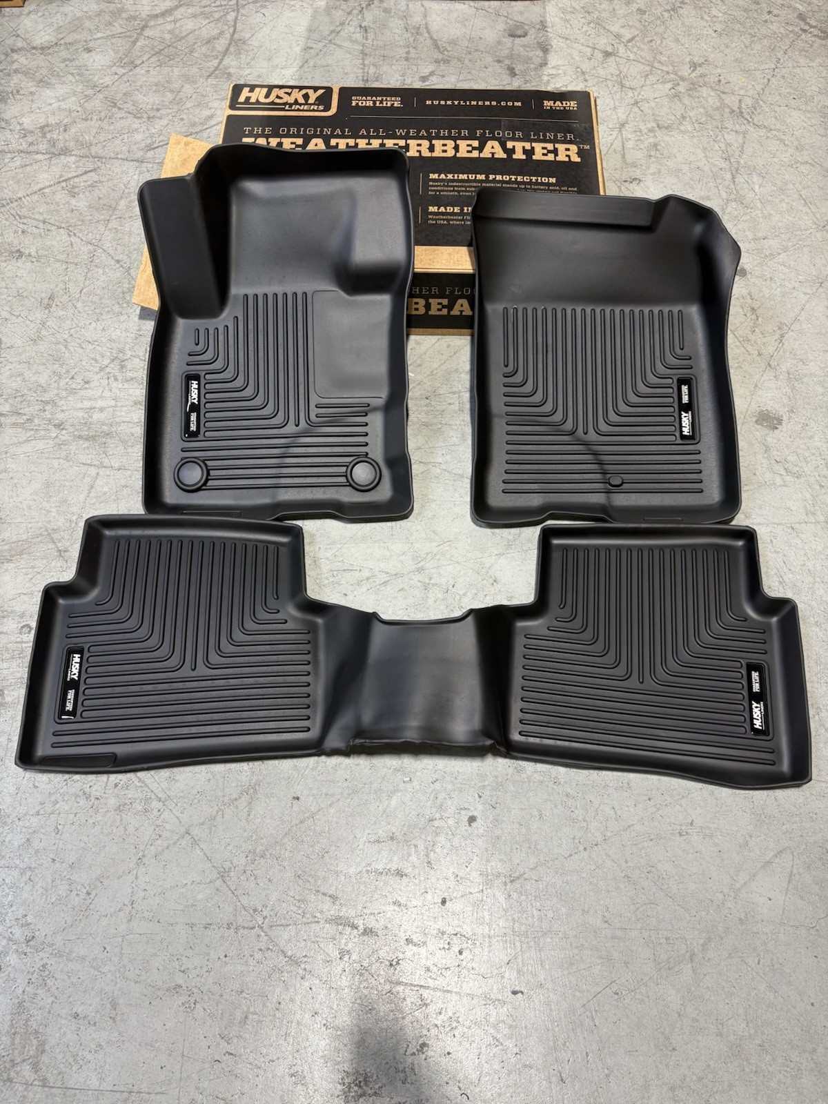 Husky Weatherbeater Floor Liners Fit 22-26 Ford Maverick Front/2nd Row 3pc Black