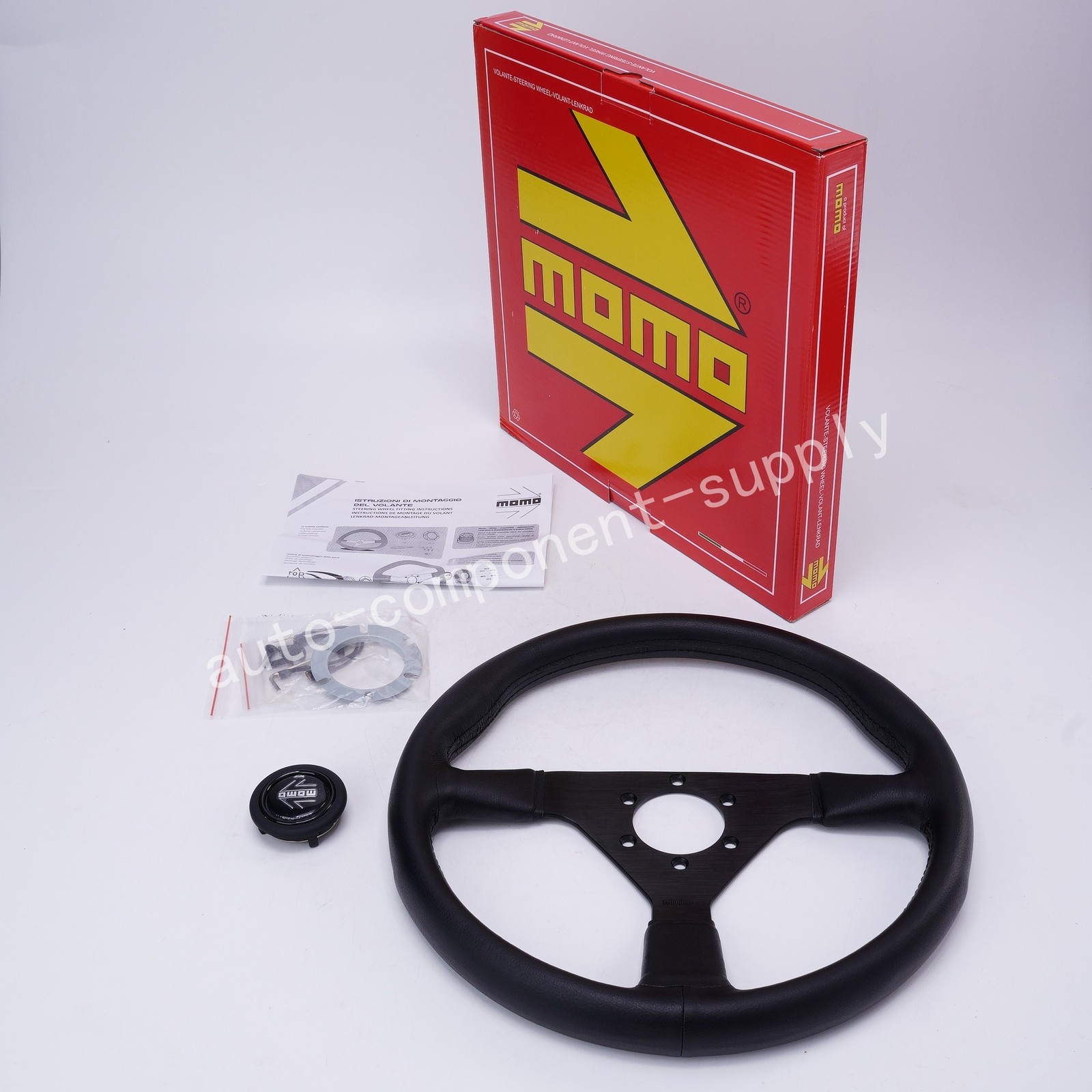 MOMO MonteCarlo 340mm 14' Genuine Leather Thickened Spoke Sport Steering Wheel