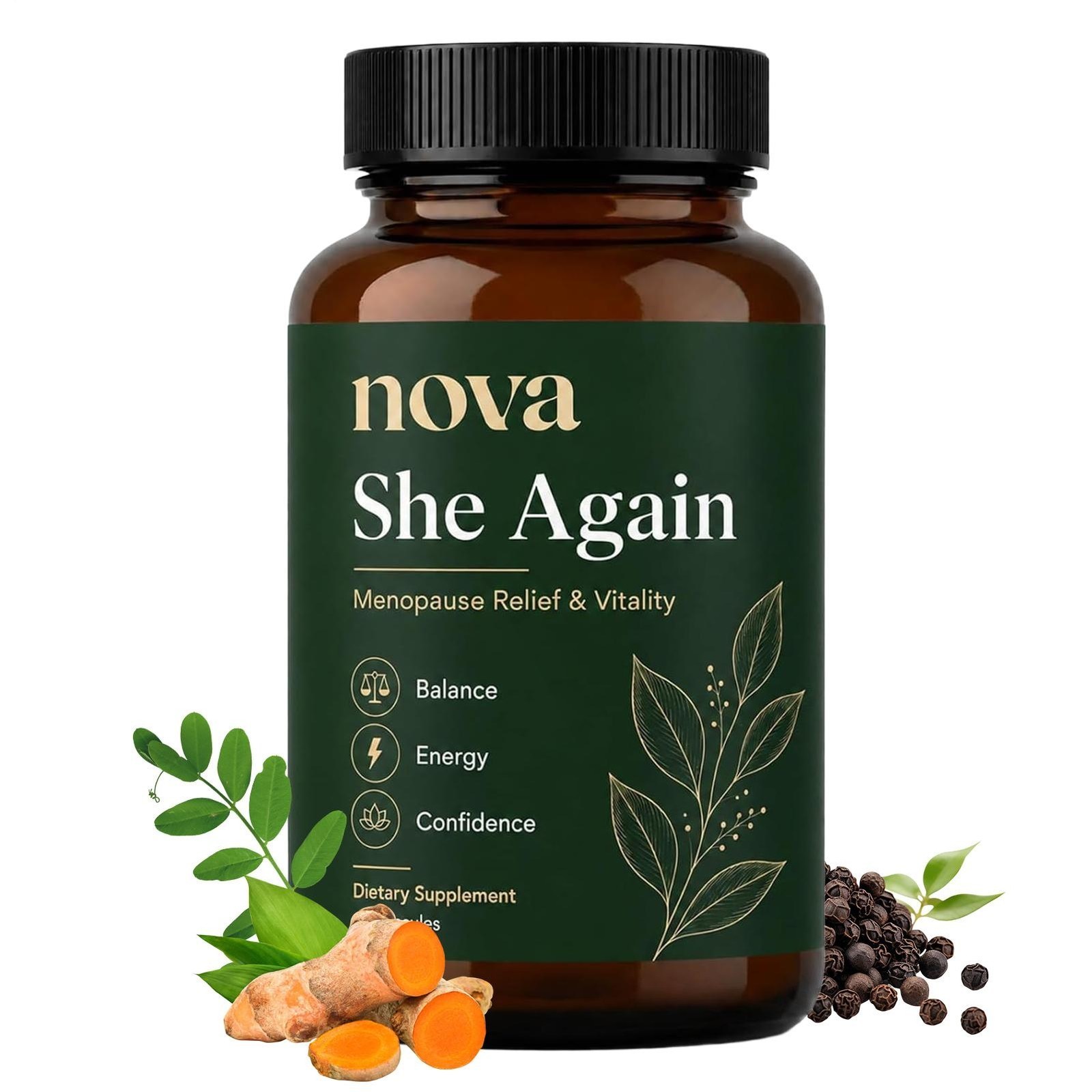 Nova She Again Supplement, Menopause Supplements For Women, 60 Capsules 1-5 pack