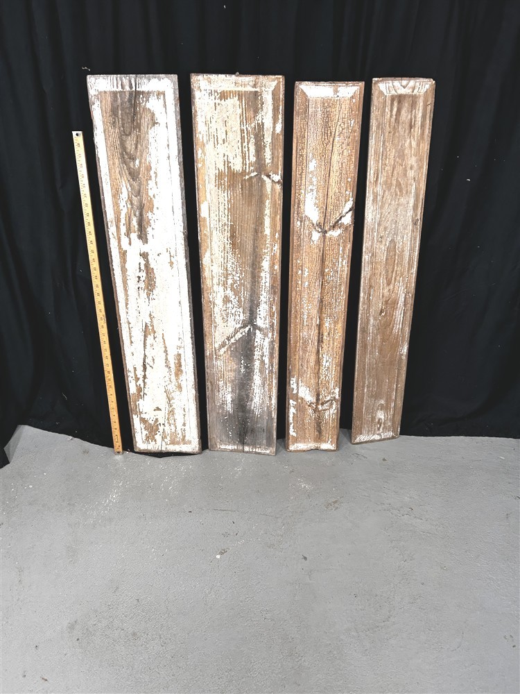 antique architectural raised wood panels 4 lot old paint original 19thc 