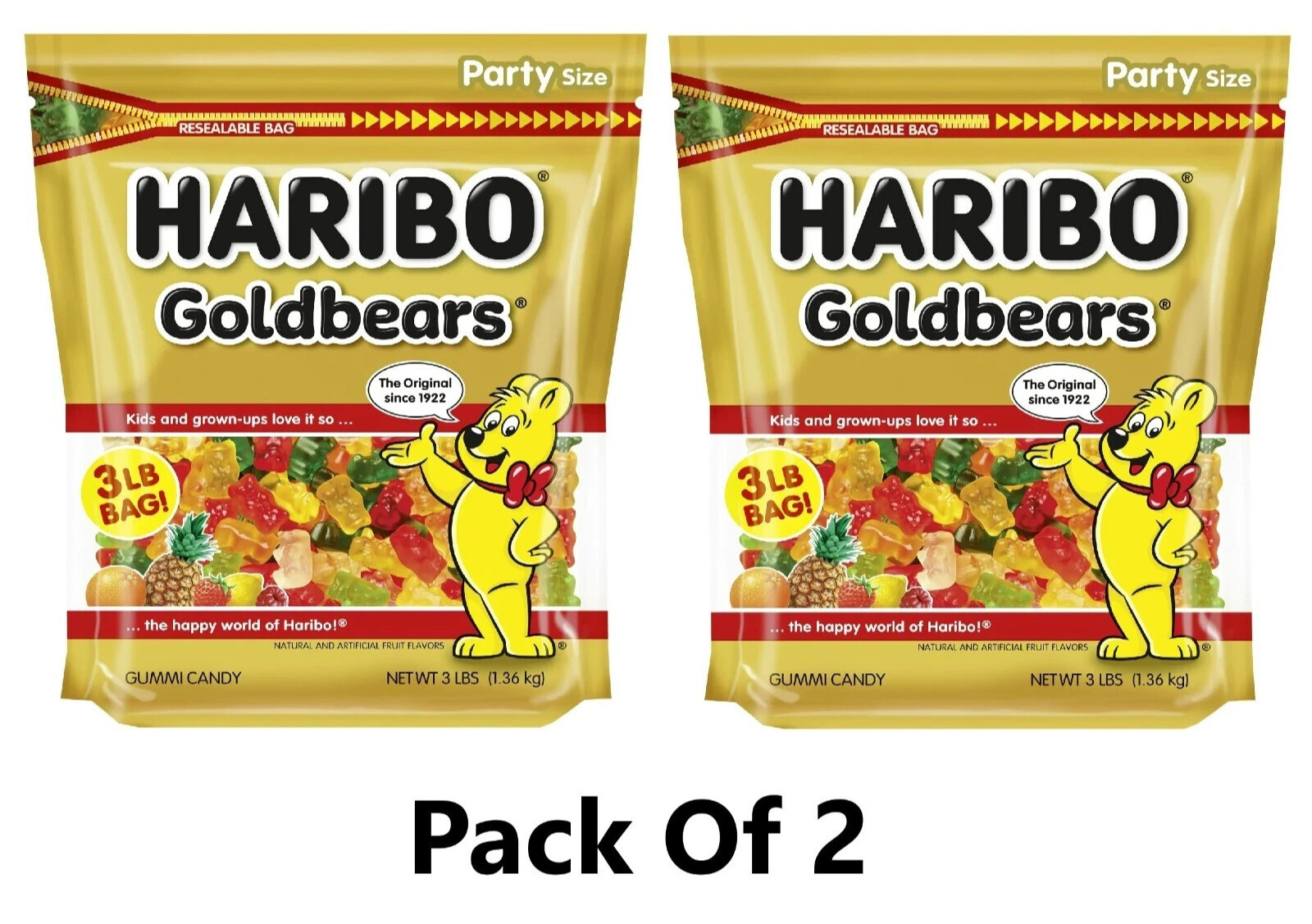 Haribo Goldbears Original Gummy Bears Bag, 3 Lb (Pack OF 2) Haribo Goldbears Original Gummy Bears Bag, 3 Lb (Pack OF 2)
