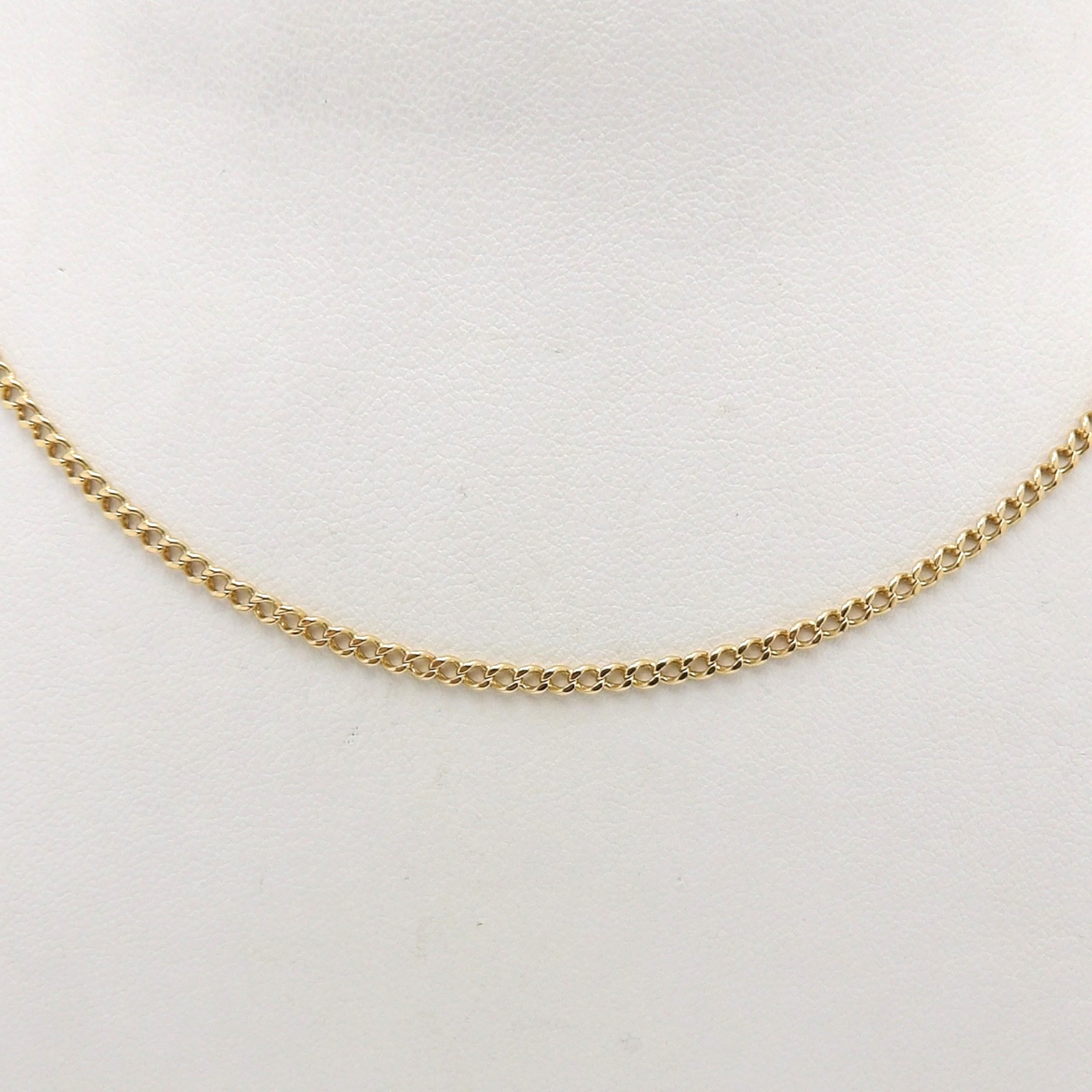 UnoAerre Solid 18k Gold Cuban Curb Link Pendant Chain Necklace 17in 2.2mm Italy UnoAerre Solid 18k Gold Cuban Curb Link Pendant Chain Necklace 17in 2.2mm Italy