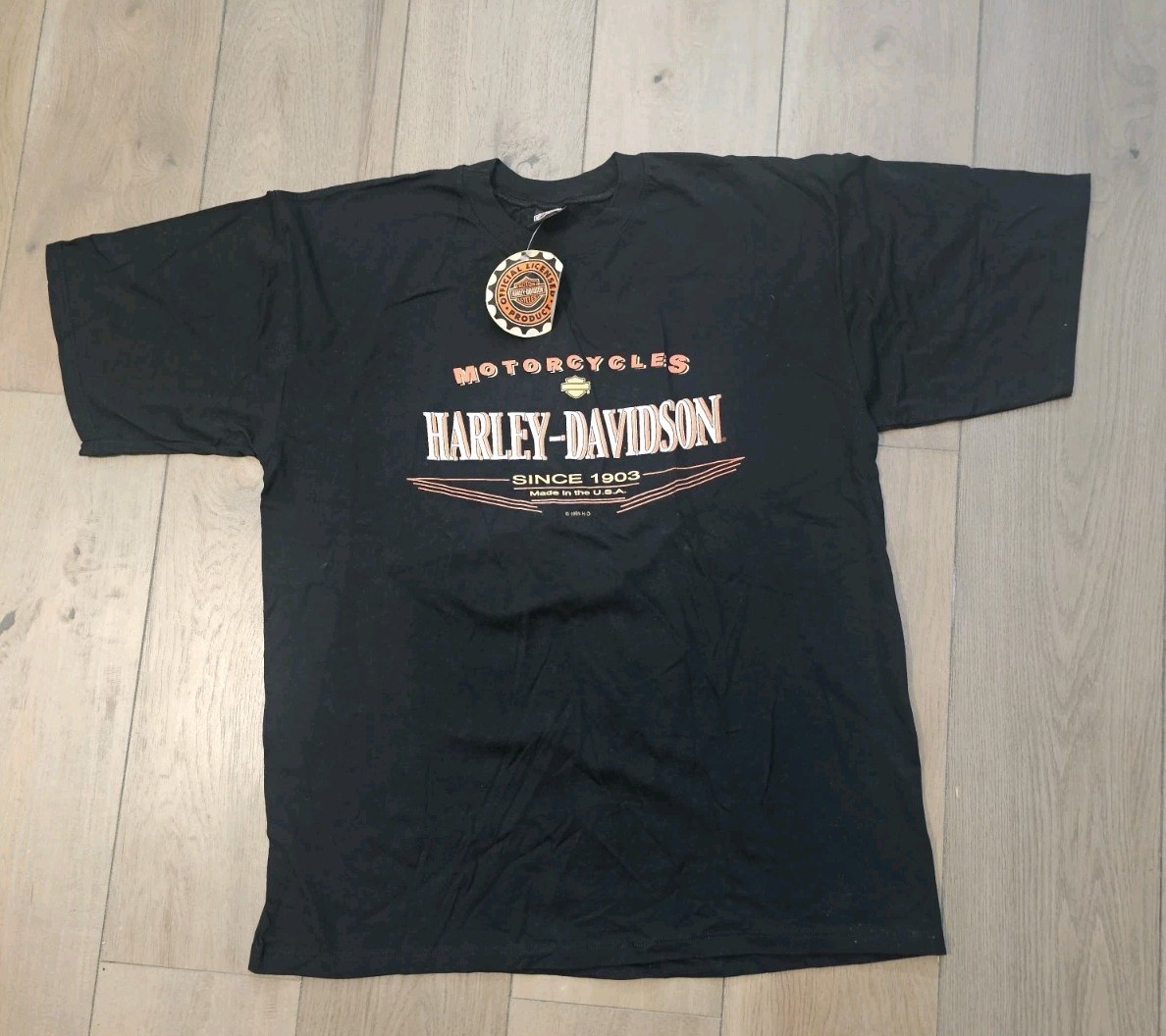 Vtg New 1999 Harley Davidson Tshirt Deadstock Black XL NWT