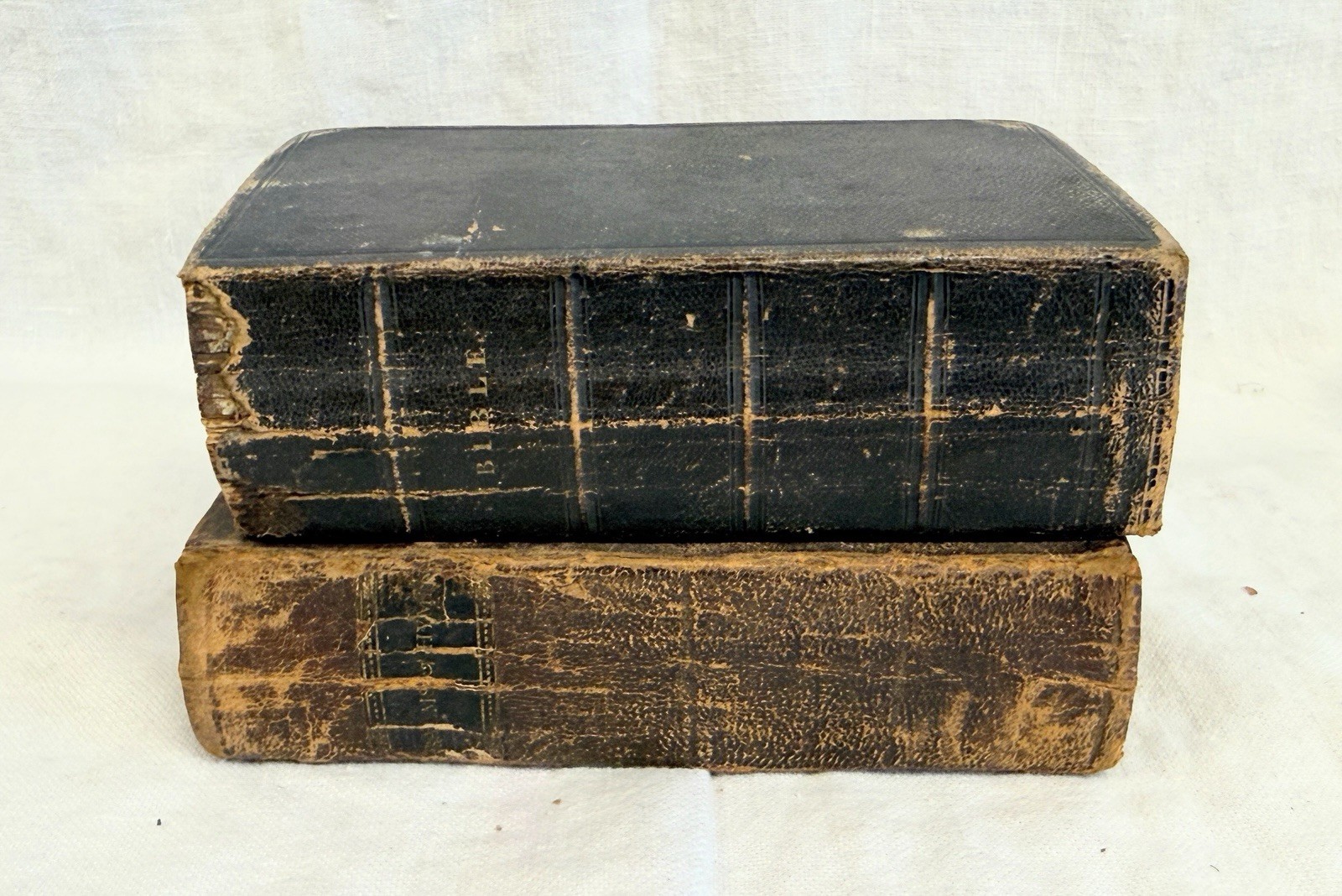 Antique 1837 Bible and 1805 Hymnal leather bound
