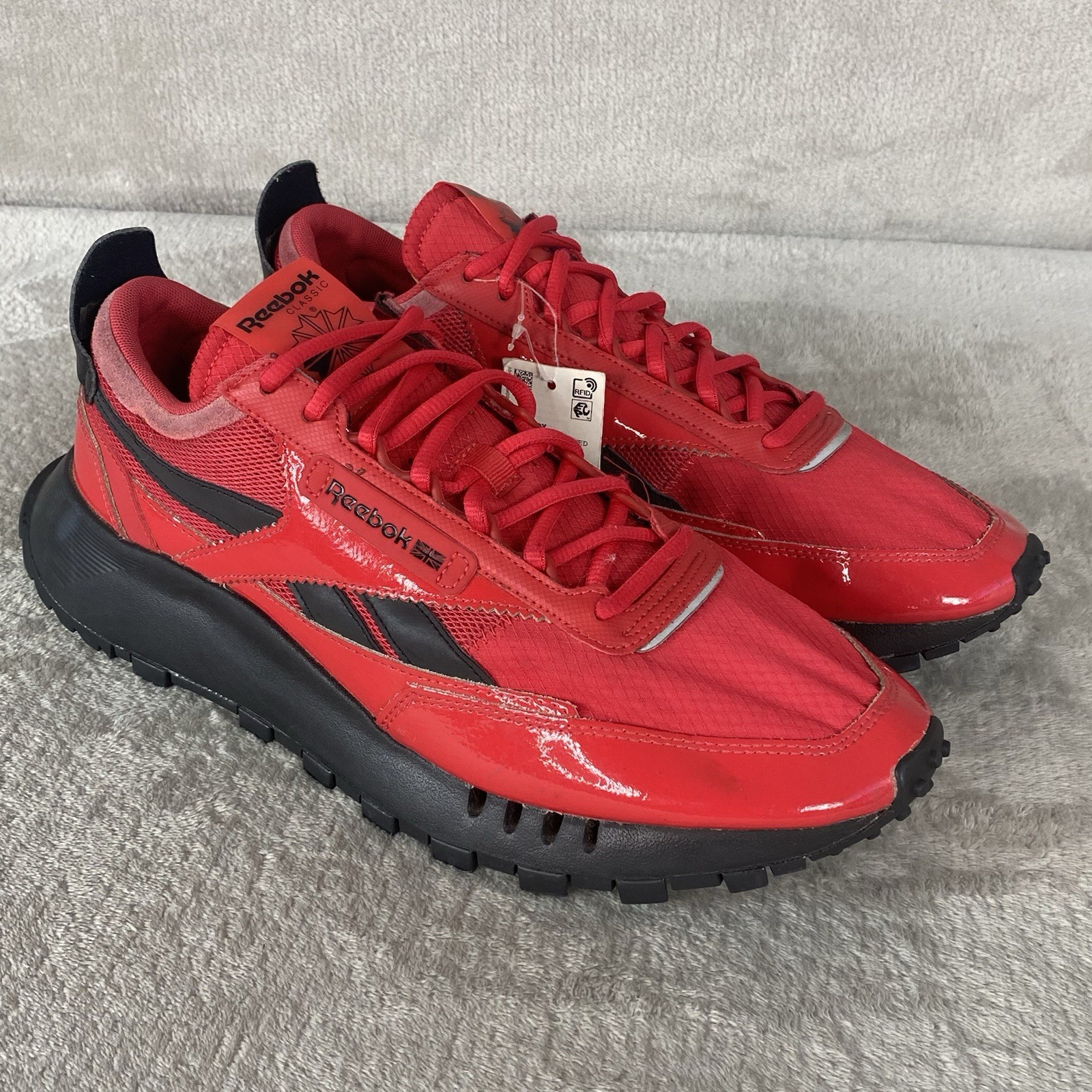 Reebok CL Legacy Shoes Mens Size 12 Red Black Patent Leather Running NEW Reebok CL Legacy Shoes Mens Size 12 Red Black Patent Leather Running NEW