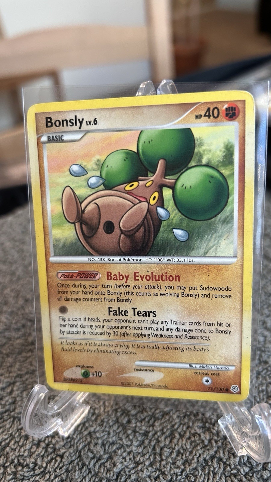 Pokémon TCG Bonsly Diamond & Pearl 71/130 Regular Common Card Pokémon TCG Bonsly Diamond & Pearl 71/130 Regular Common Card