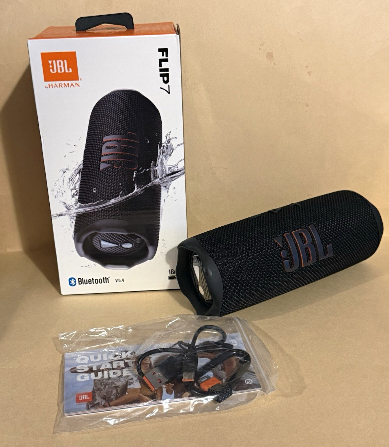 JBL Flip 7 Portable Bluetooth Speaker, Black, USB-C Connectivity JBL Flip 7 Portable Bluetooth Speaker, Black, USB-C Connectivity