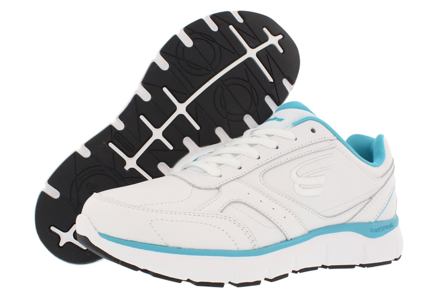 Spira Wavewalker Women\'s Slip Resistant Walking Shoe White / Aqua - 9 Medium Spira Wavewalker Women\'s Slip Resistant Walking Shoe White / Aqua - 9 Medium