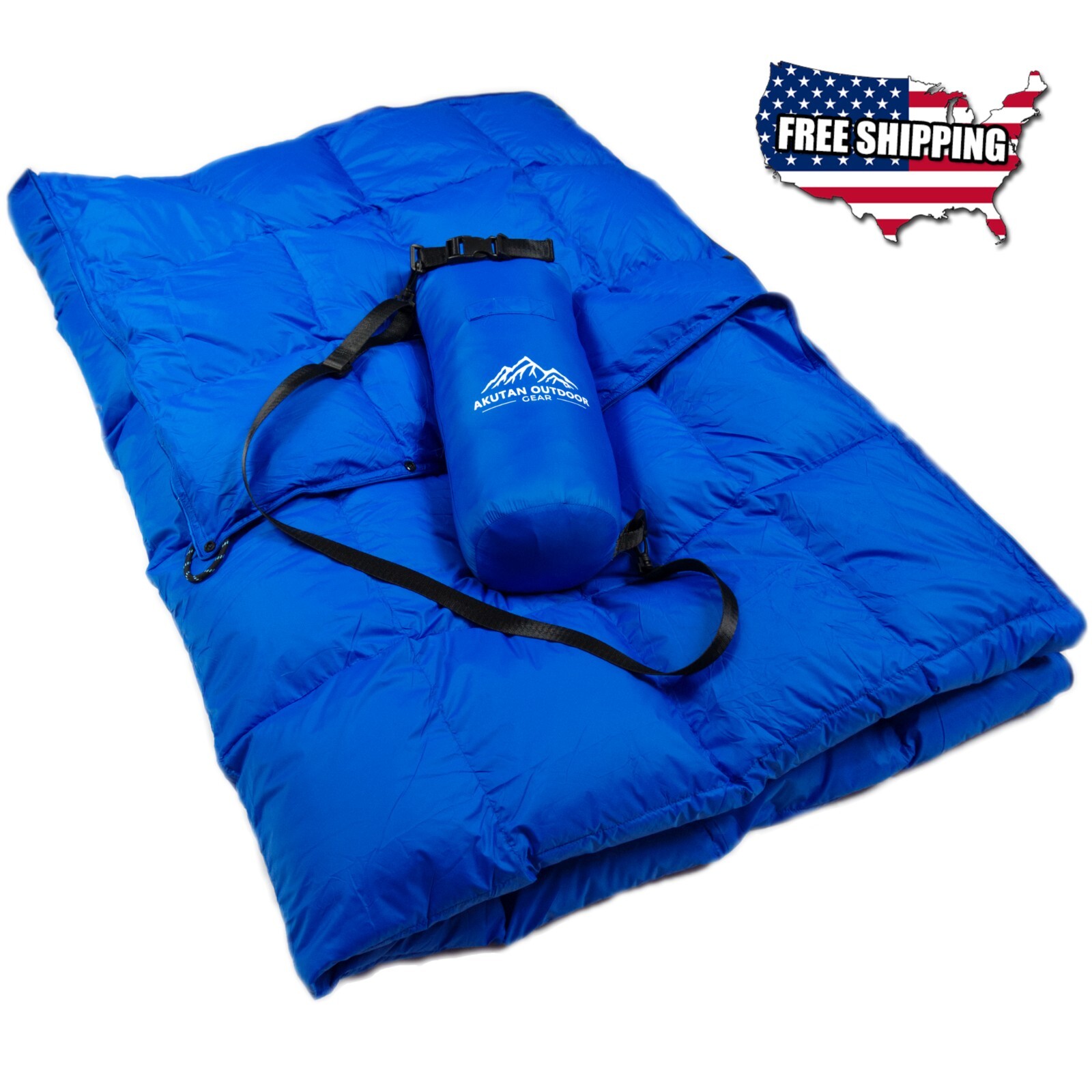 700 Fill Power Camping Blanket (300g Real Down) Windproof, Water Resistant,Large