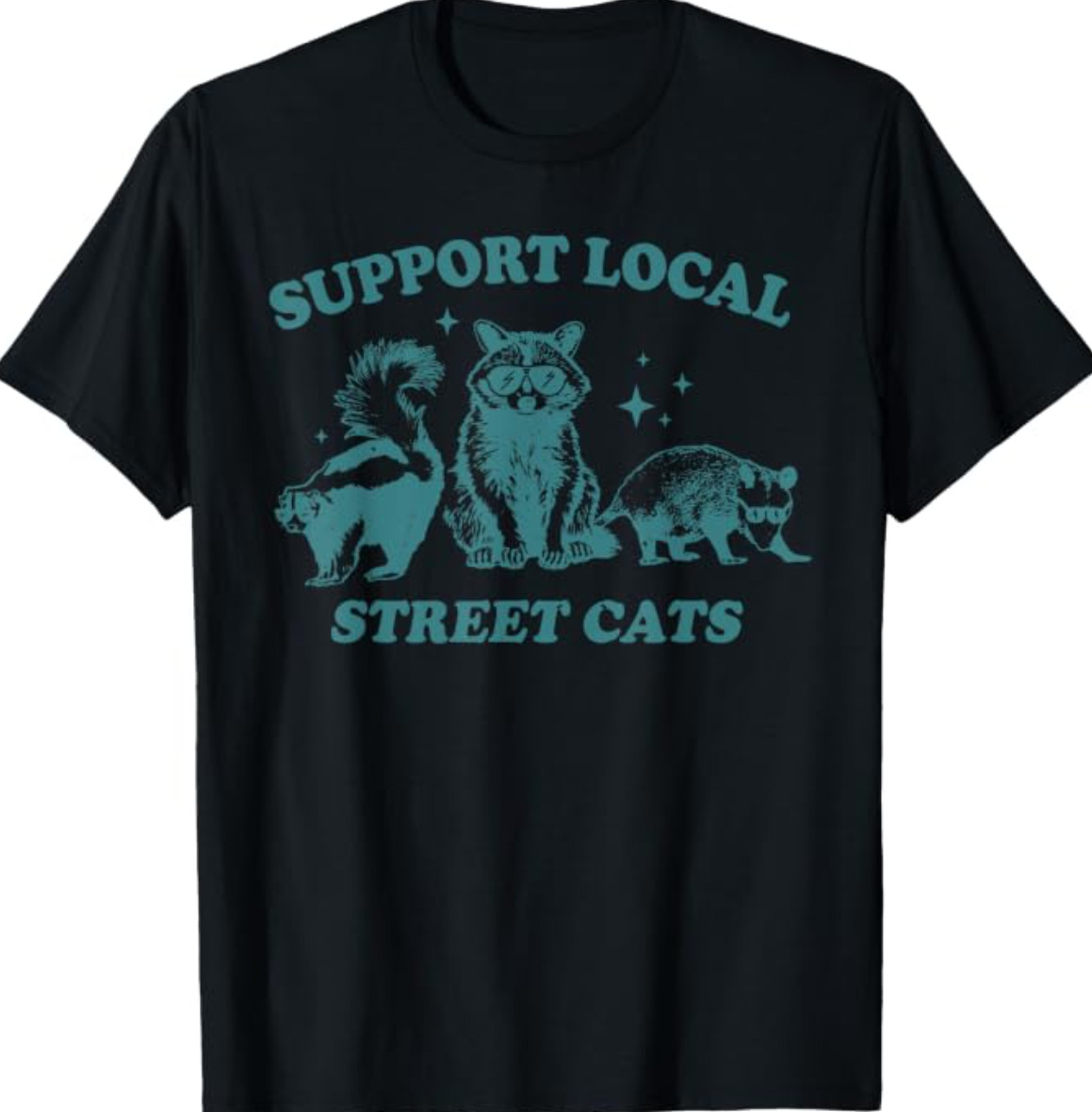 Support-Local-Street-Cat Funny Vintage Raccoon Opossum Skunk T-Shirt for Men Wom Support-Local-Street-Cat Funny Vintage Raccoon Opossum Skunk T-Shirt for Men Wom