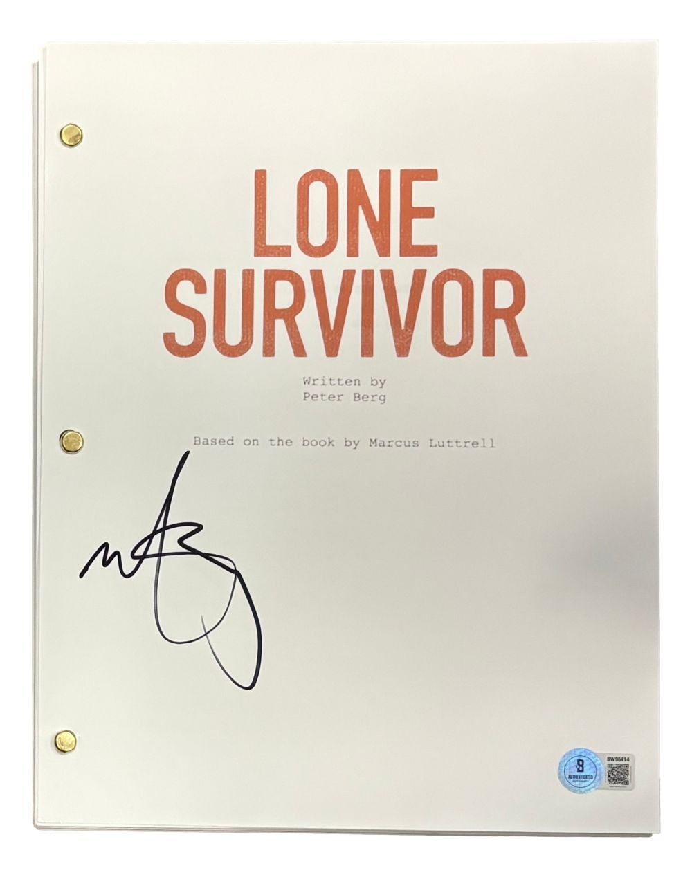 Mark Wahlberg Signed Lone Survivor Full Movie Script BAS